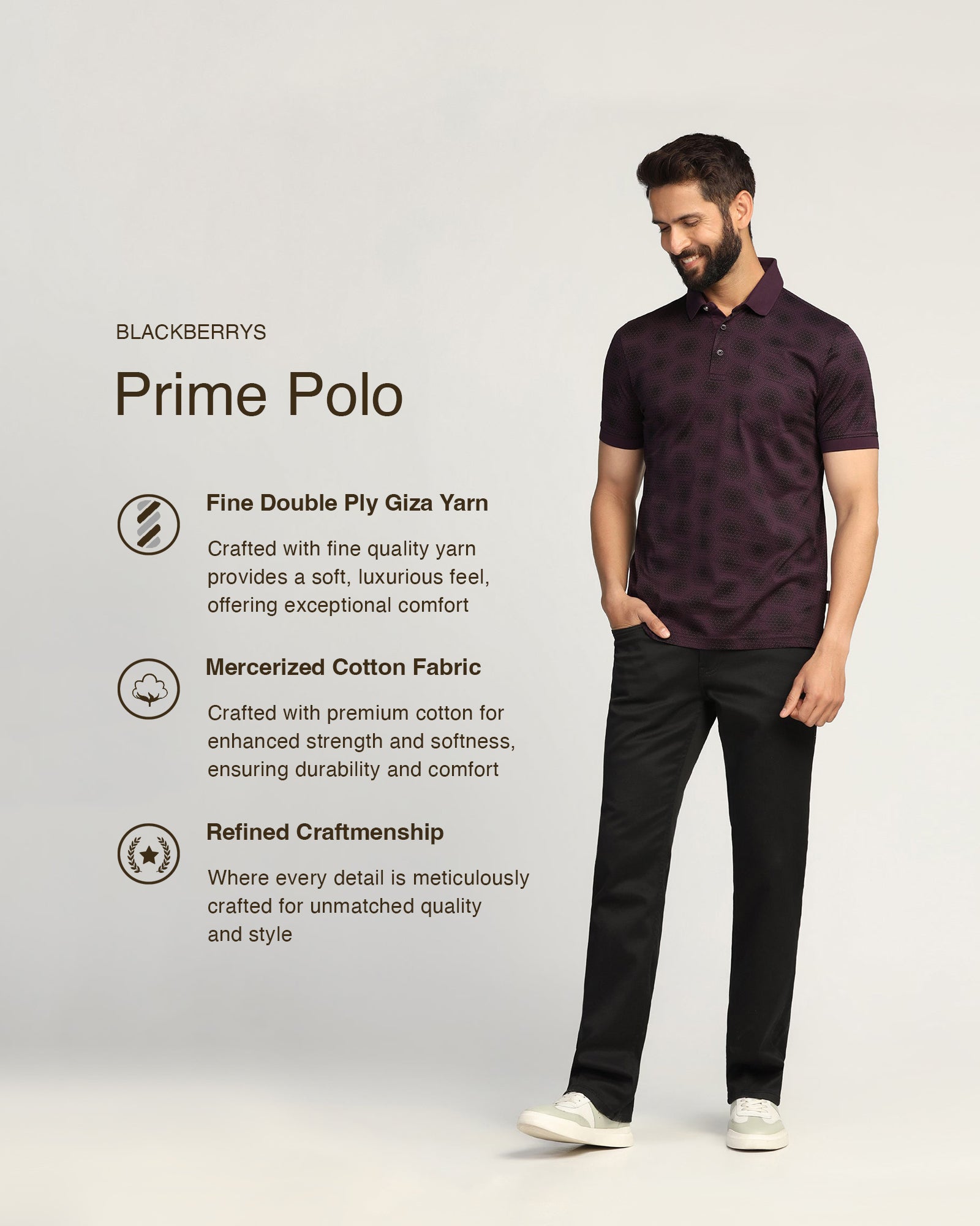 Polo Purple Printed T-Shirt - Hex