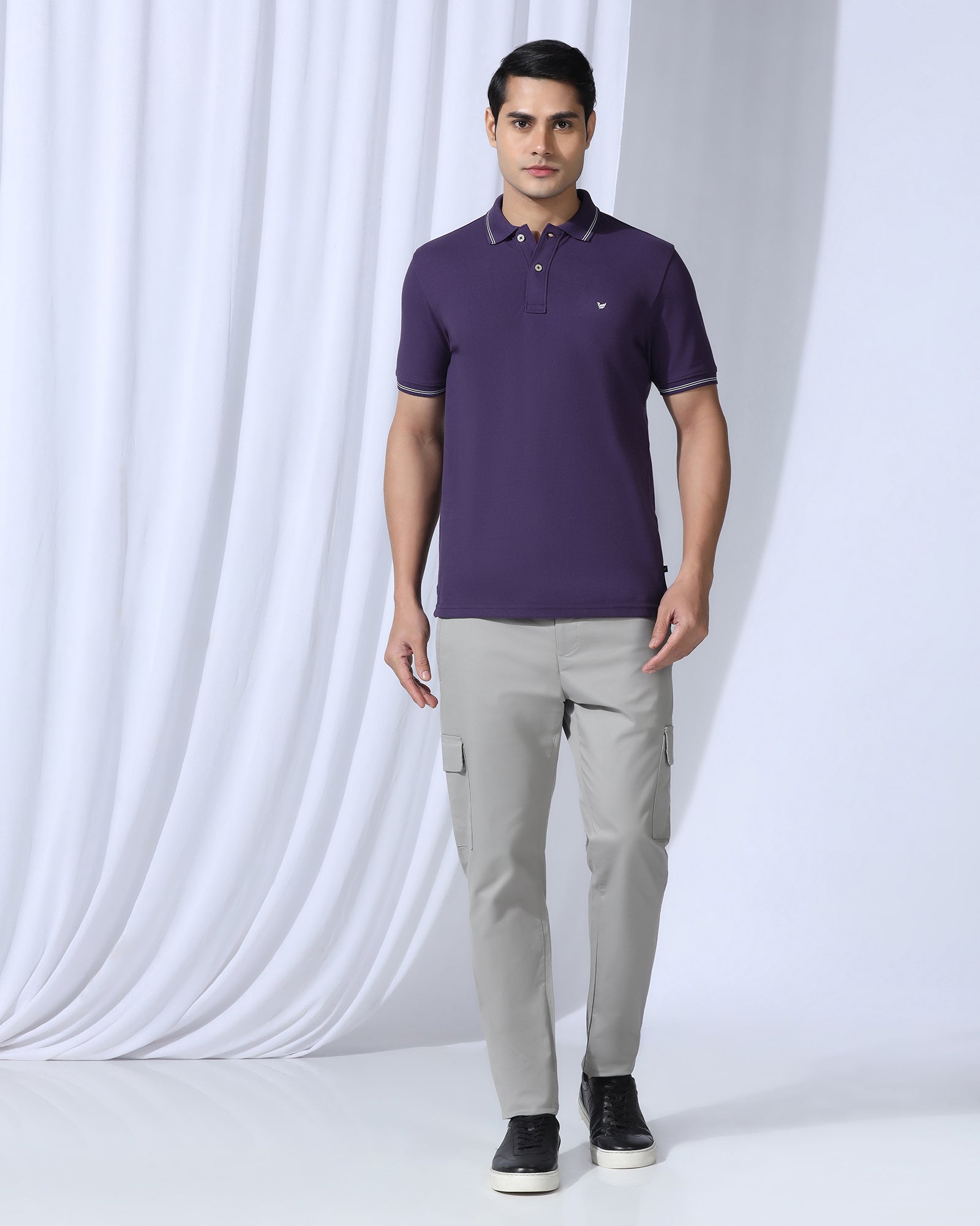 Polo Purple Solid T-Shirt - Diesel