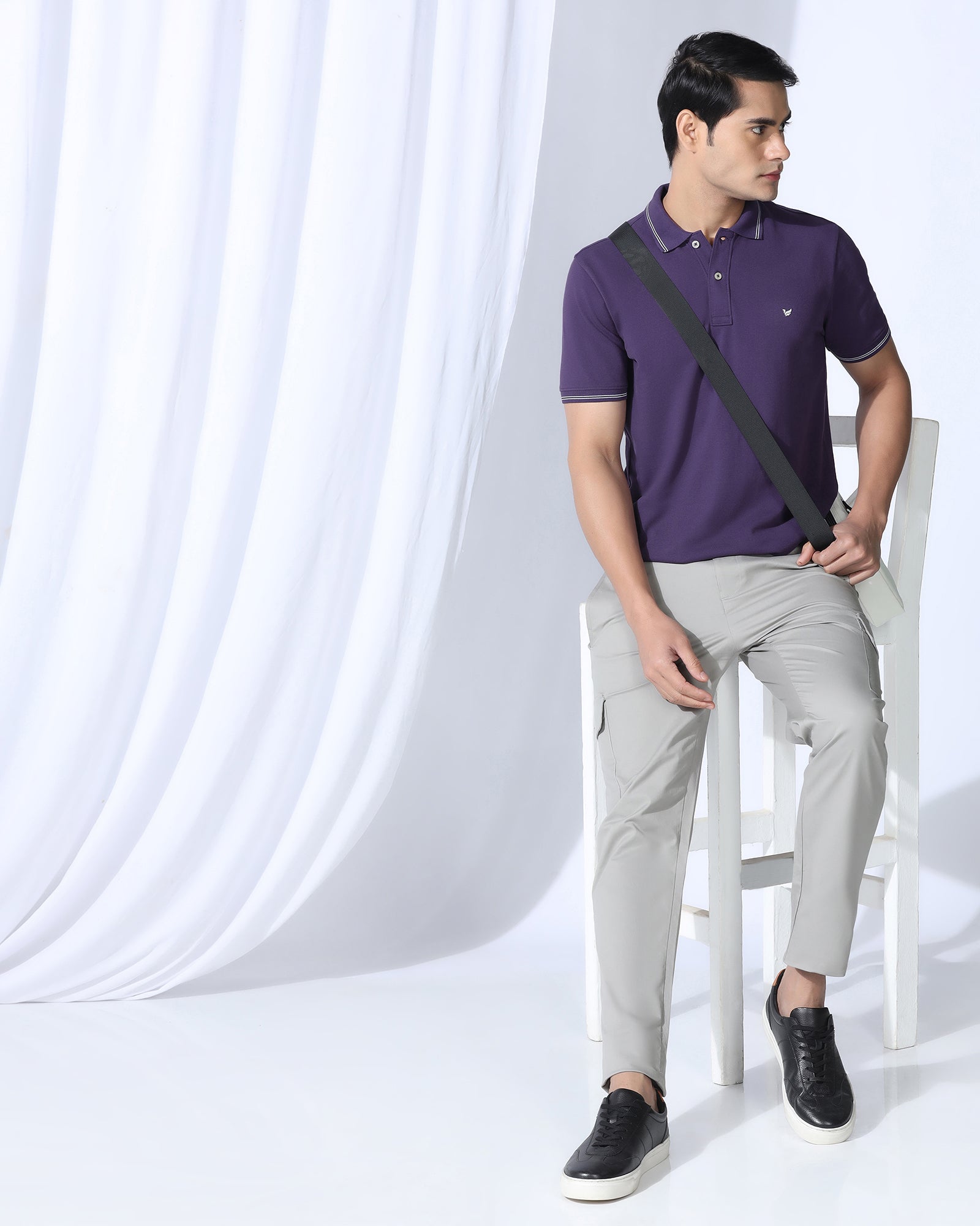 Polo Purple Solid T-Shirt - Diesel