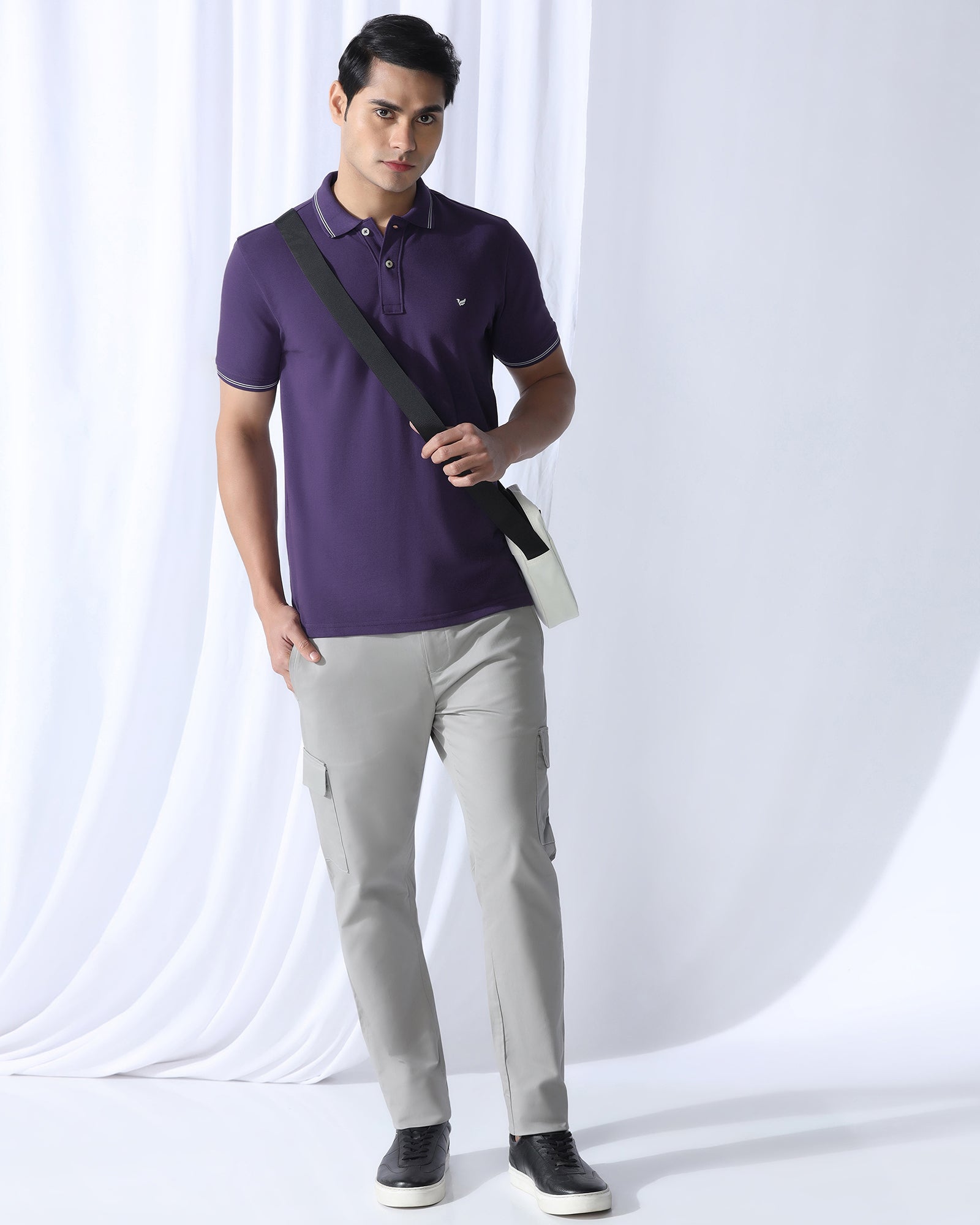 Polo Purple Solid T-Shirt - Diesel