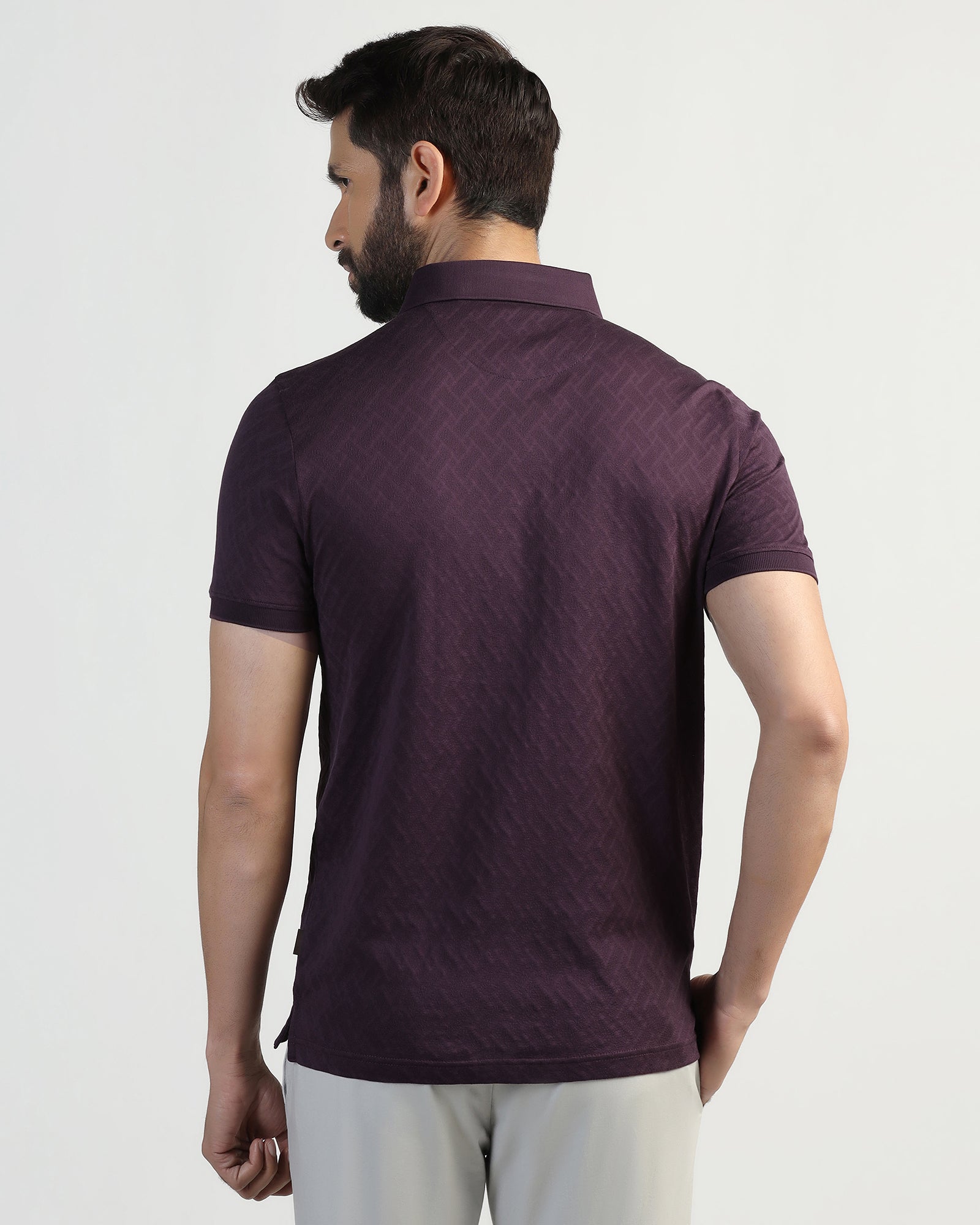 Polo Purple Textured T-Shirt - Blade