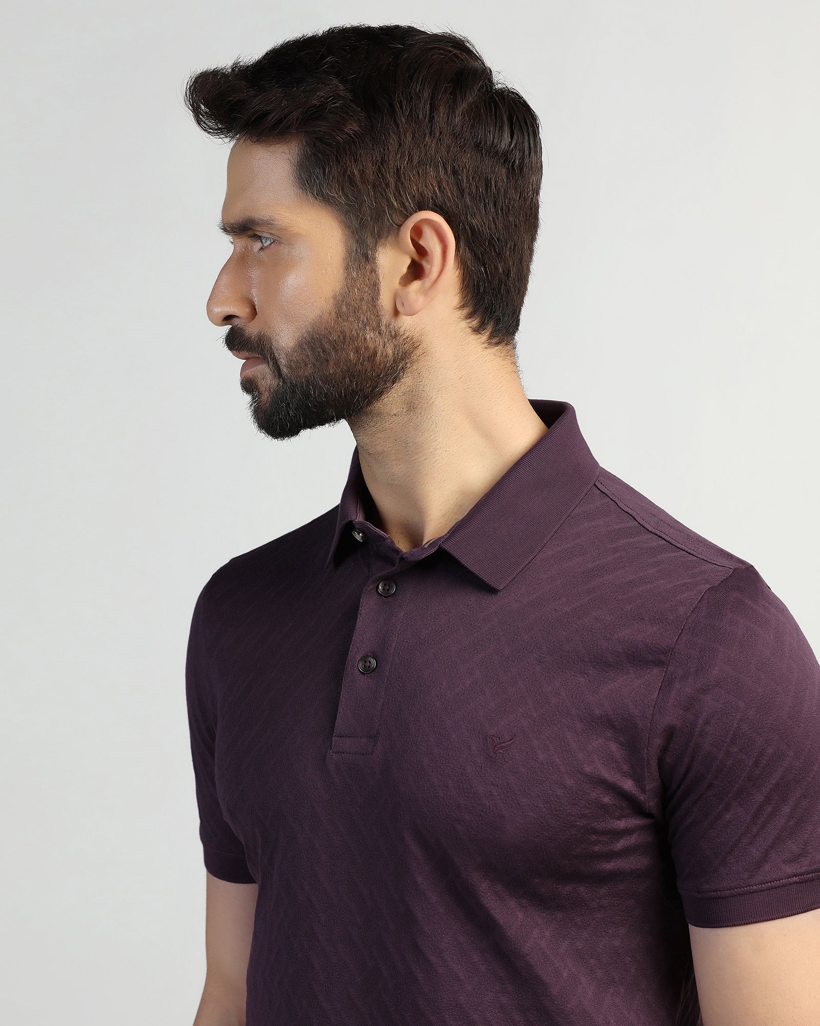 Polo Purple Textured T-Shirt - Blade