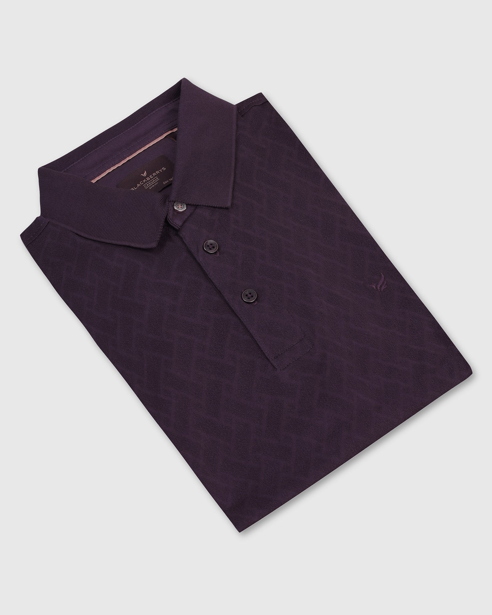 Polo Purple Textured T-Shirt - Blade