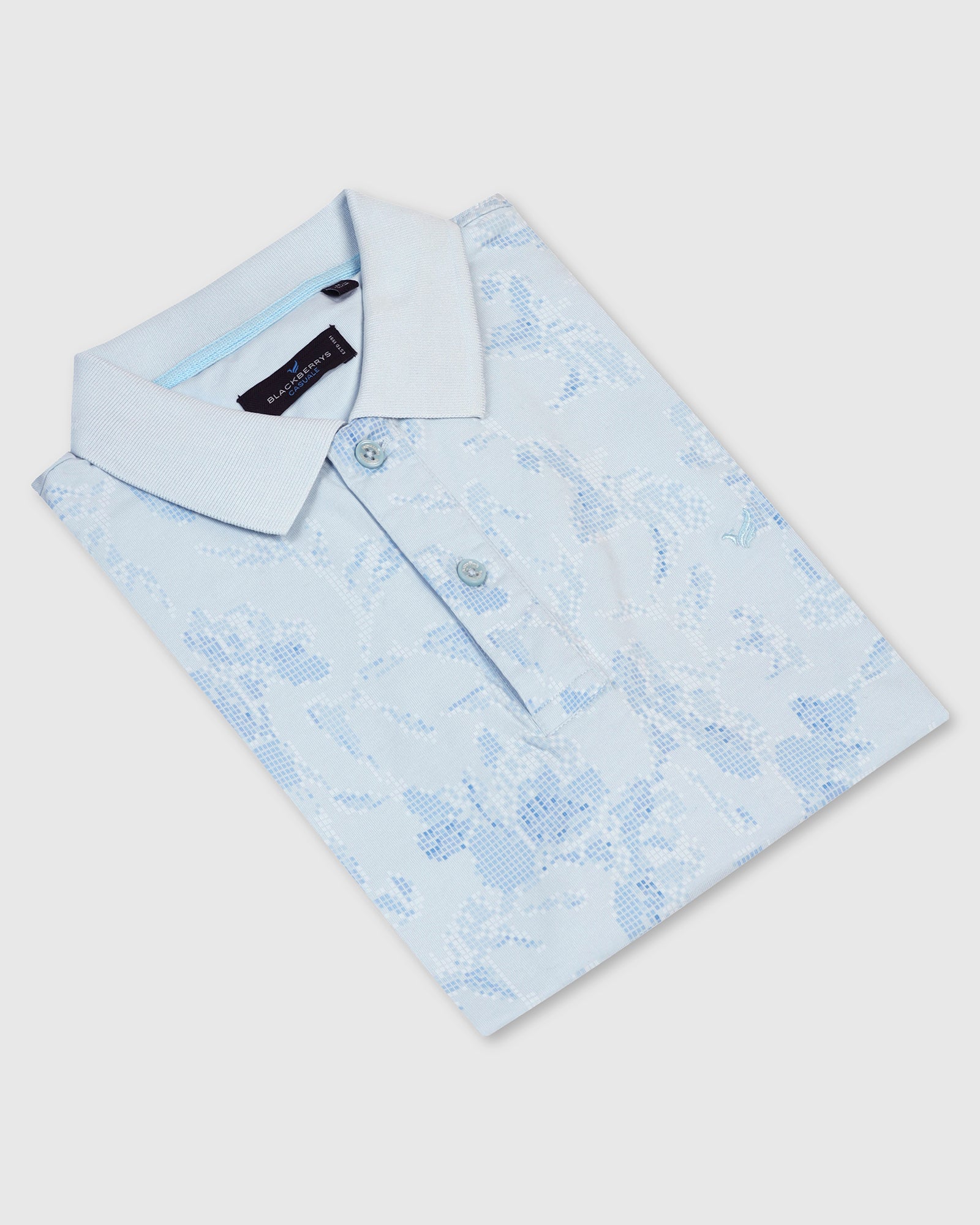 Polo Sky Blue Printed T-Shirt - Infinity