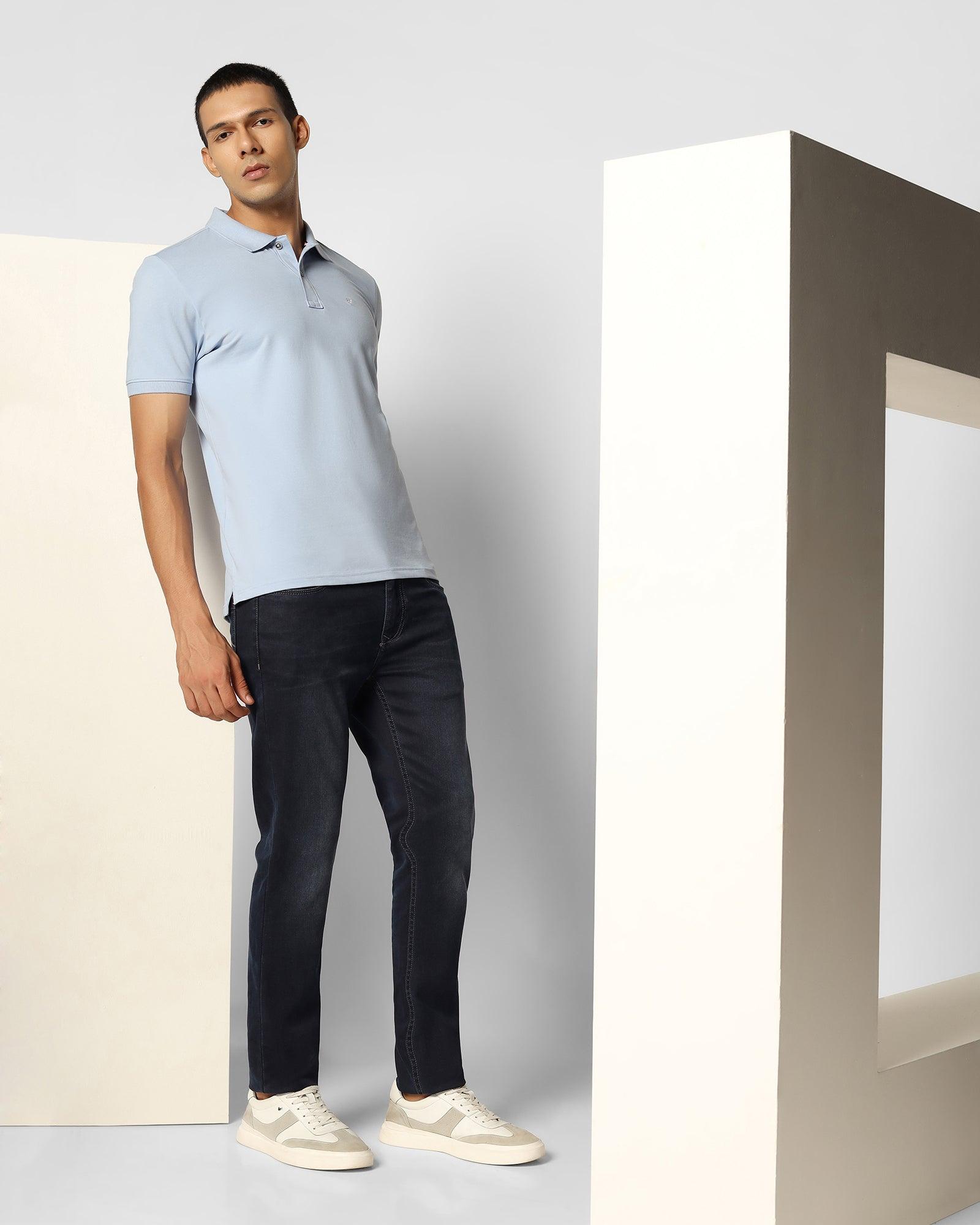 Polo Sky Blue Solid T Shirt - Yuki - Blackberrys