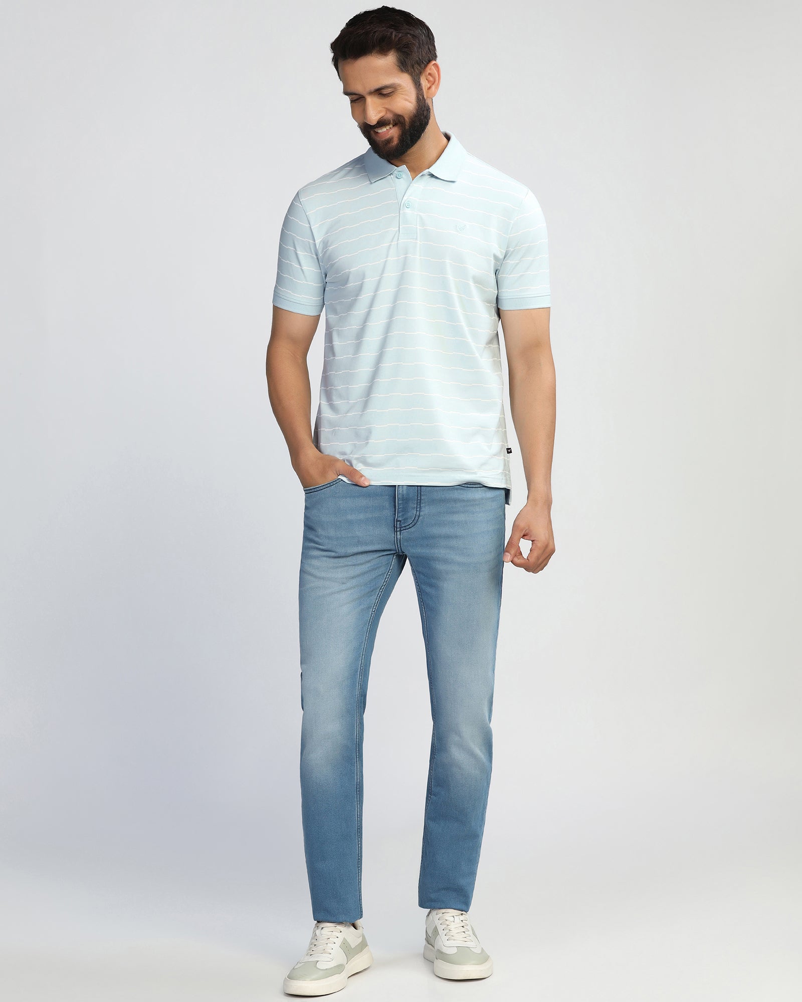 Polo Sky Blue Stripe T-Shirt - Sail