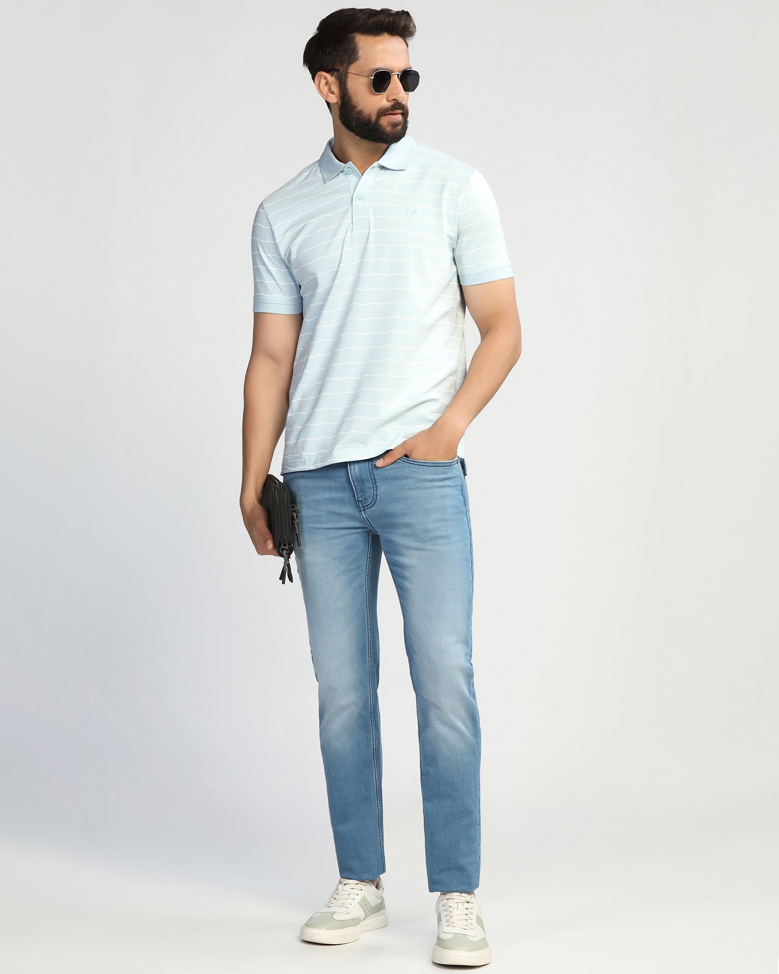 Polo Sky Blue Stripe T-Shirt - Sail
