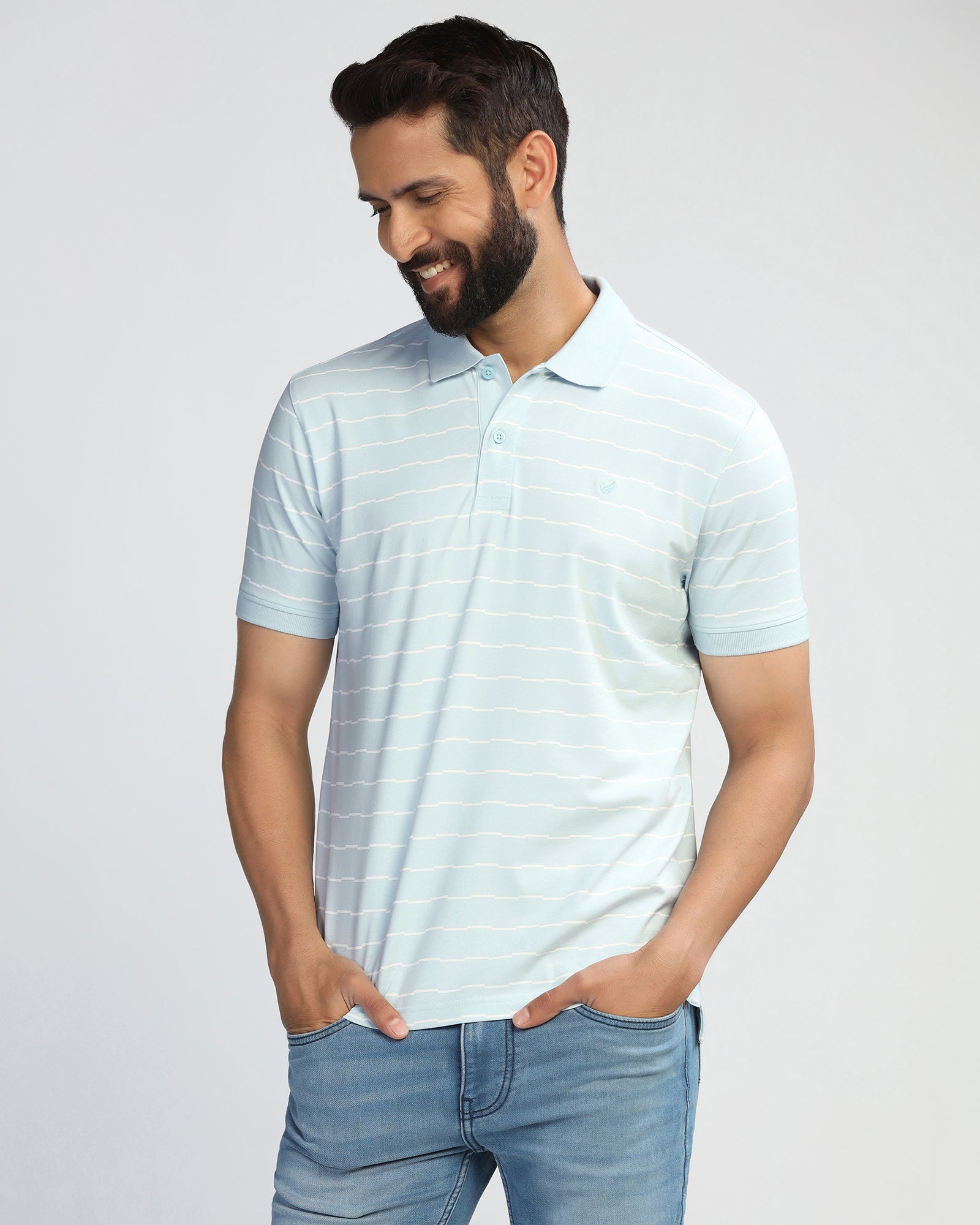 Polo Sky Blue Stripe T-Shirt - Sail
