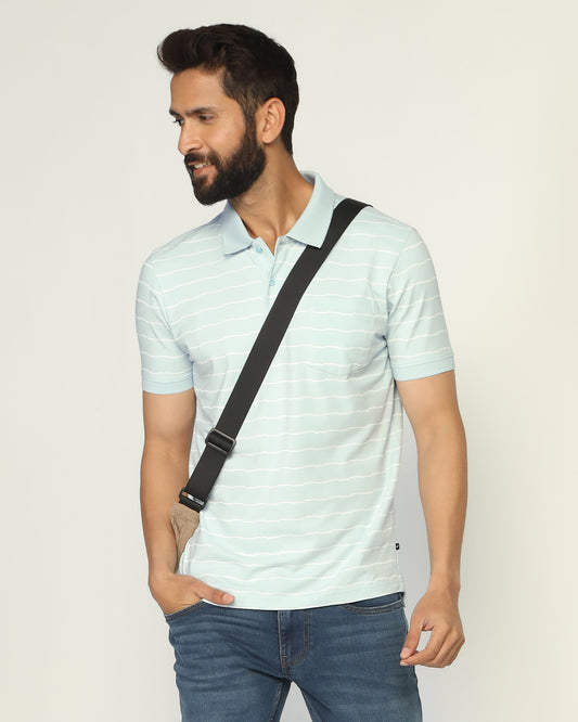 Polo Sky Blue Stripe T-Shirt - Sail