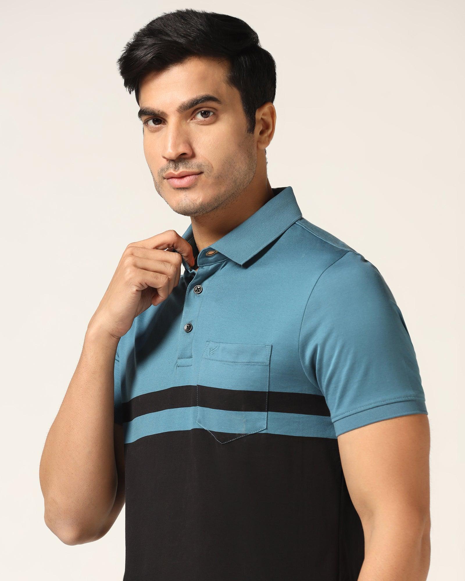 Polo Teal Blue Solid T-Shirt - Ned - Blackberrys