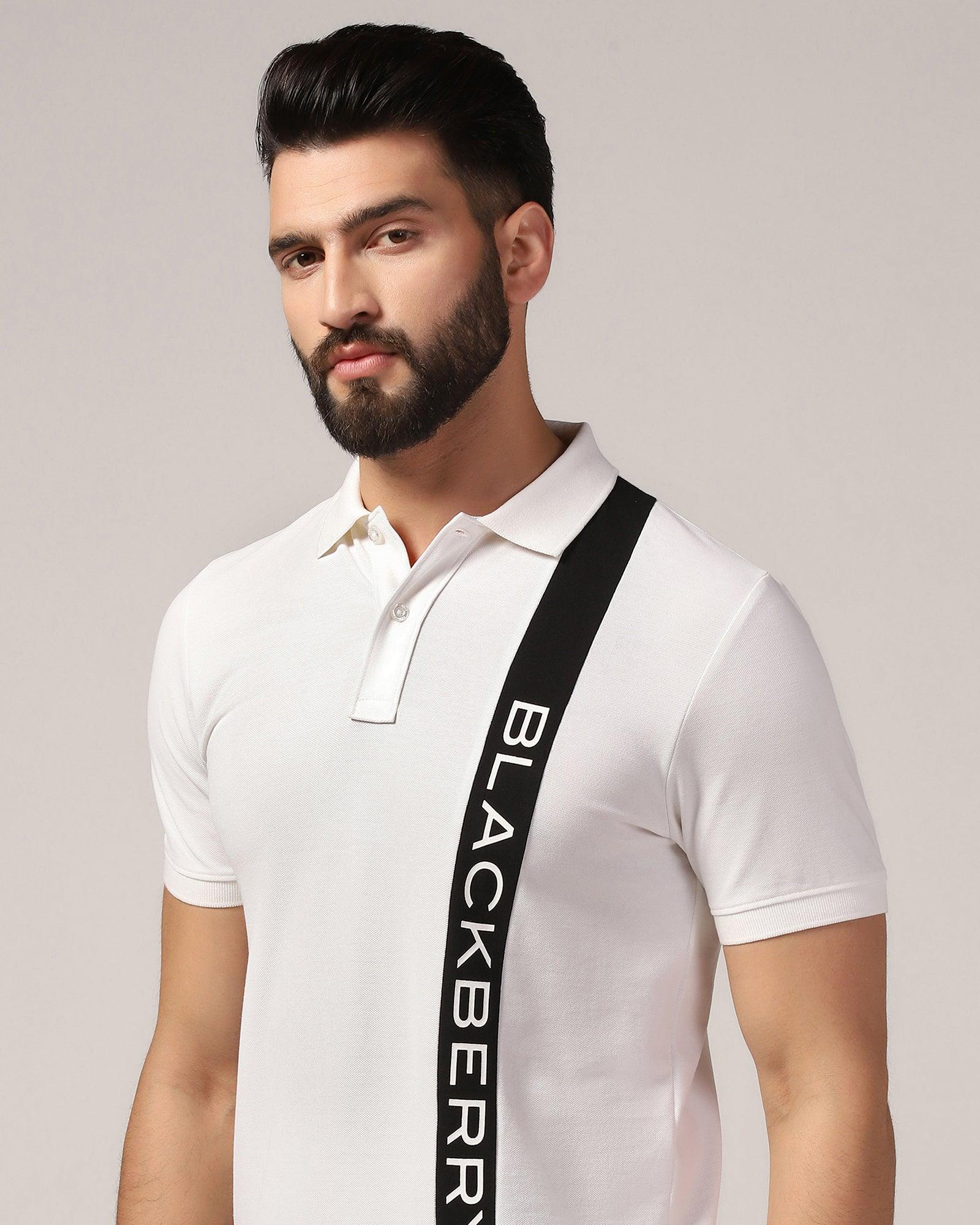 Polo White Printed T-Shirt - Blick - Blackberrys