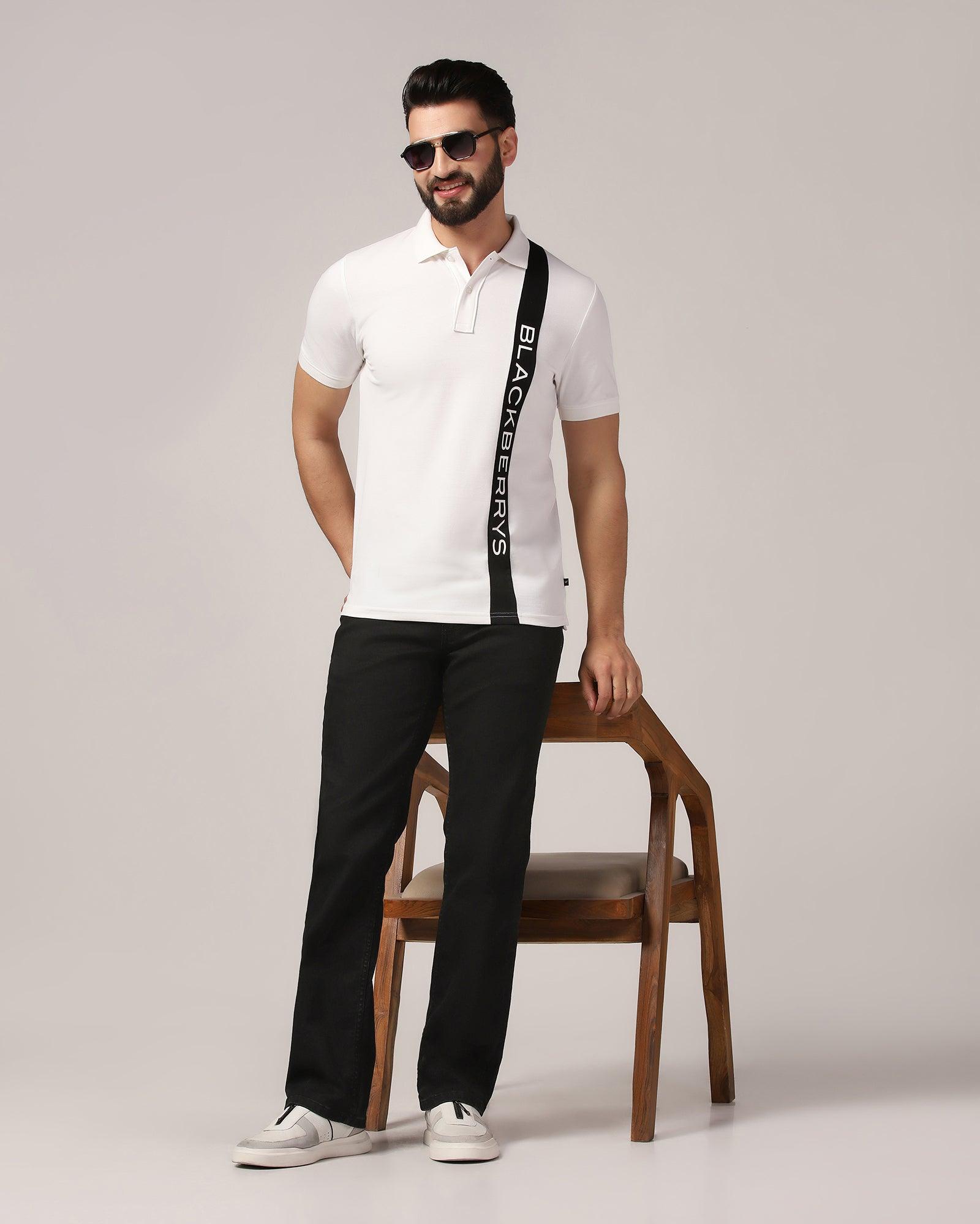 Polo White Printed T-Shirt - Blick - Blackberrys