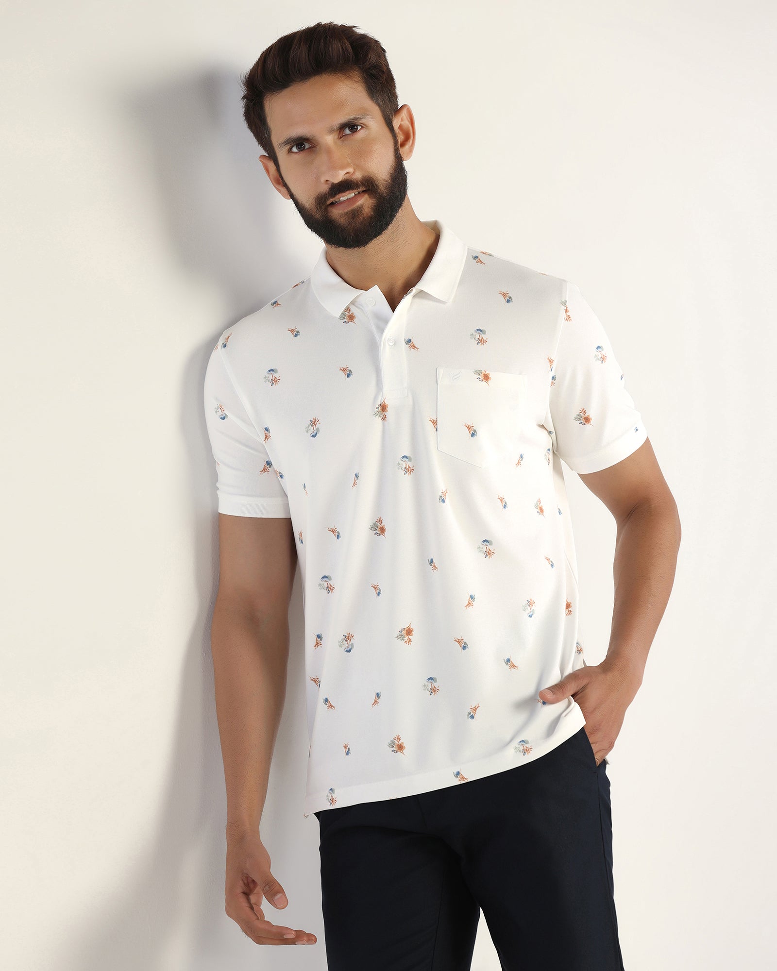 Polo White Printed T-Shirt - Depp