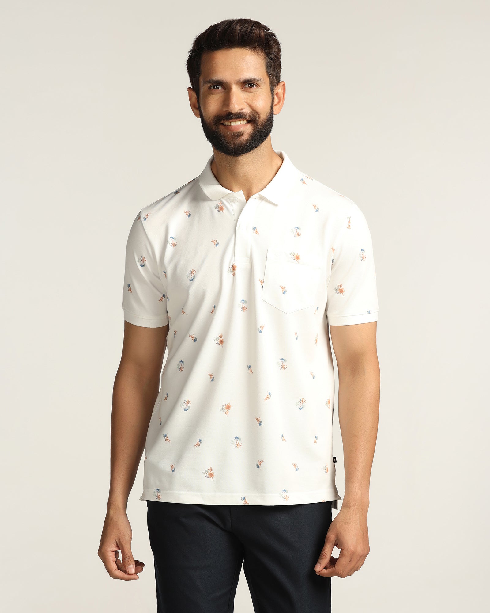 Polo White Printed T-Shirt - Depp