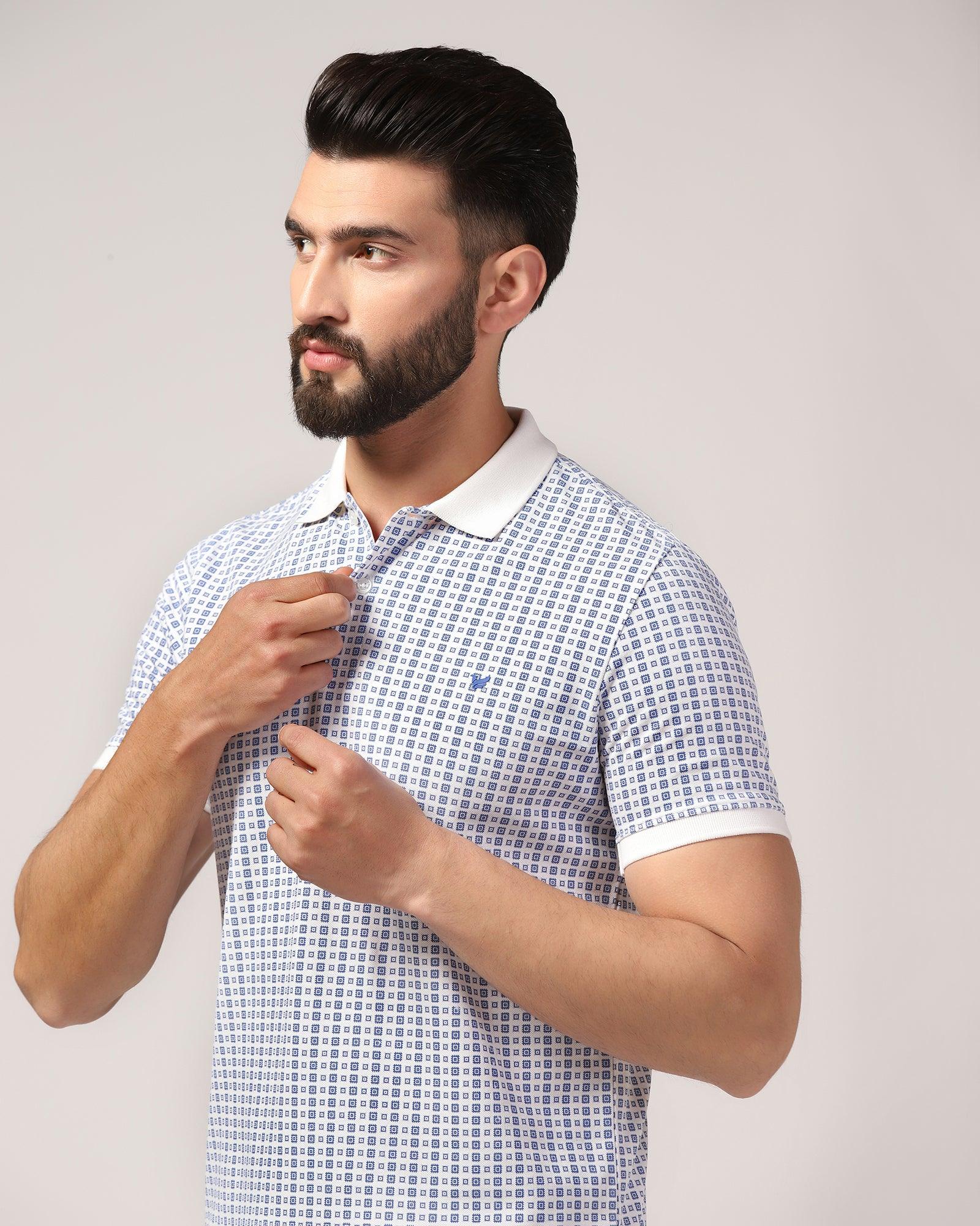 Polo White Printed T-Shirt - Finch - Blackberrys