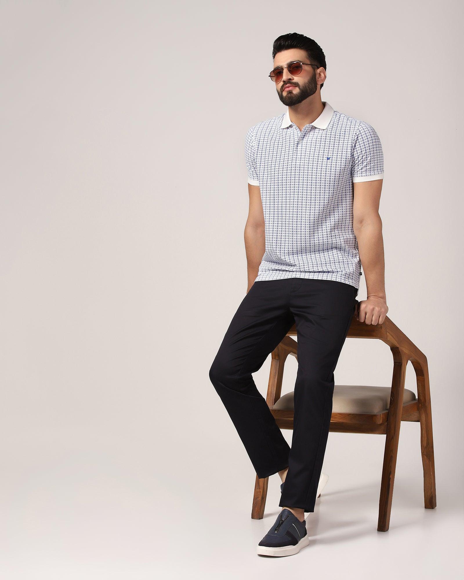 Polo White Printed T-Shirt - Finch - Blackberrys