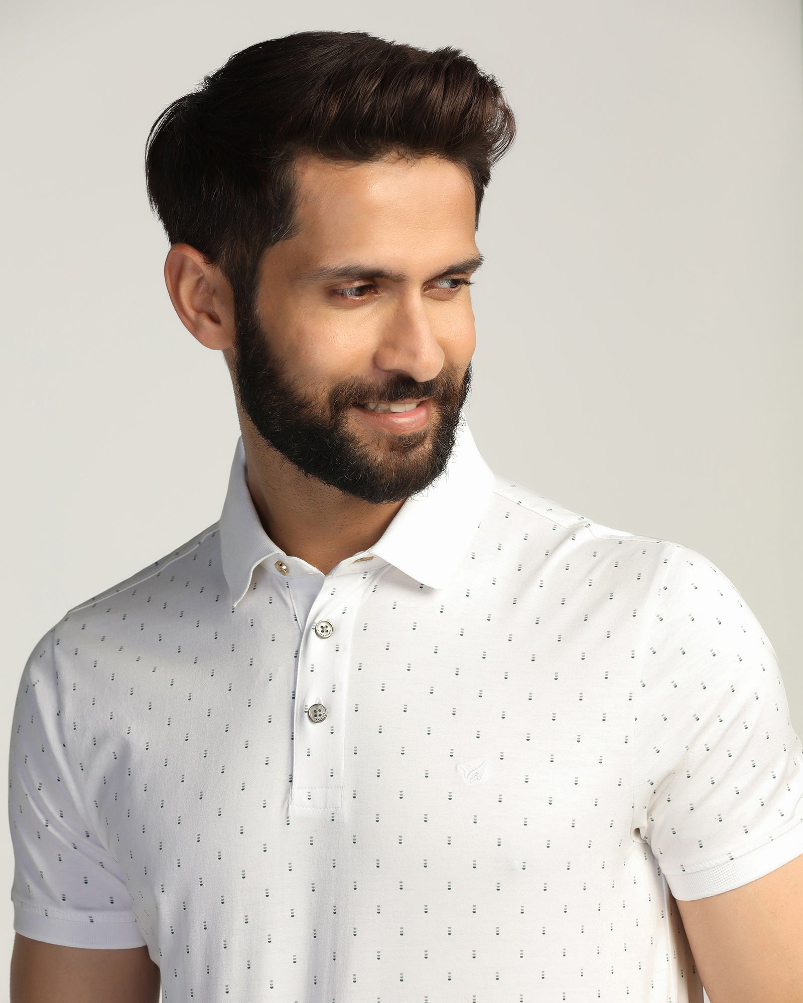 Polo White Printed T-Shirt - Hala