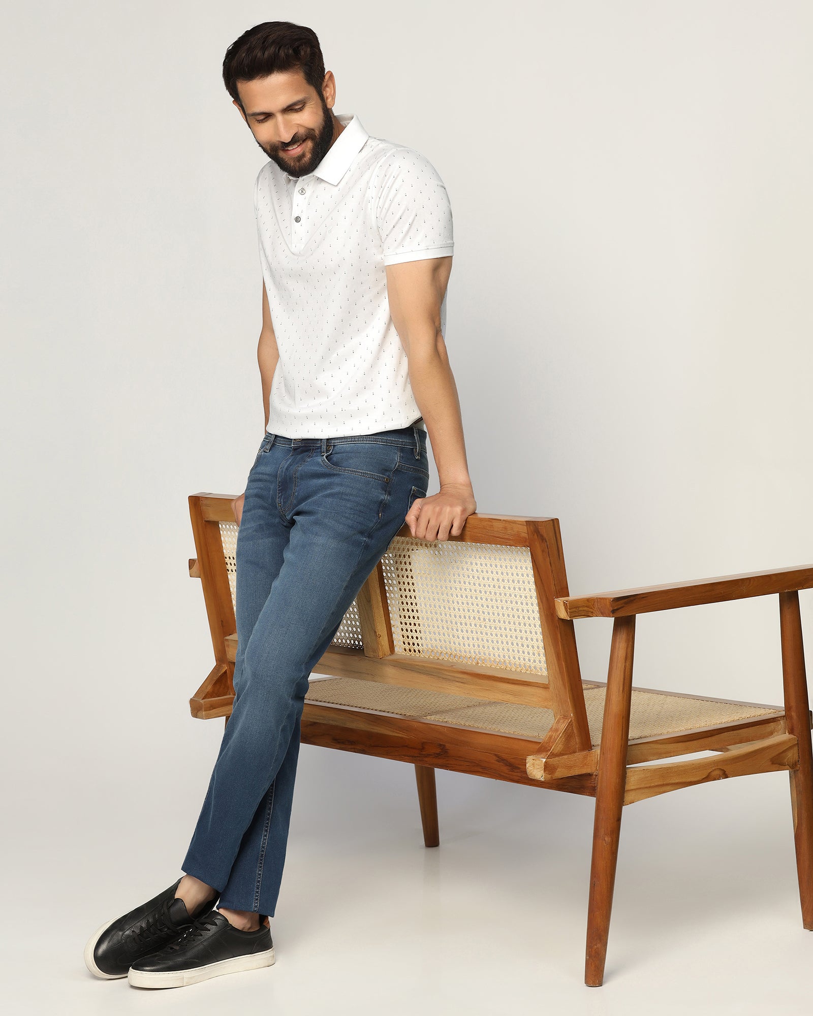 Polo White Printed T-Shirt - Hala