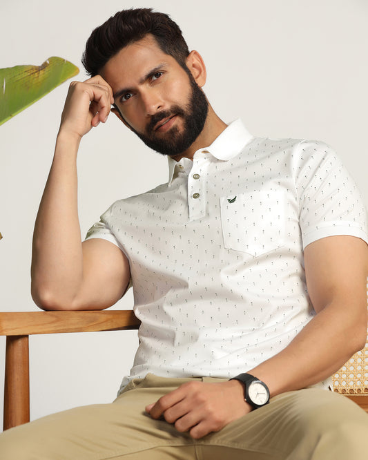 Polo White Printed T-Shirt - Hala