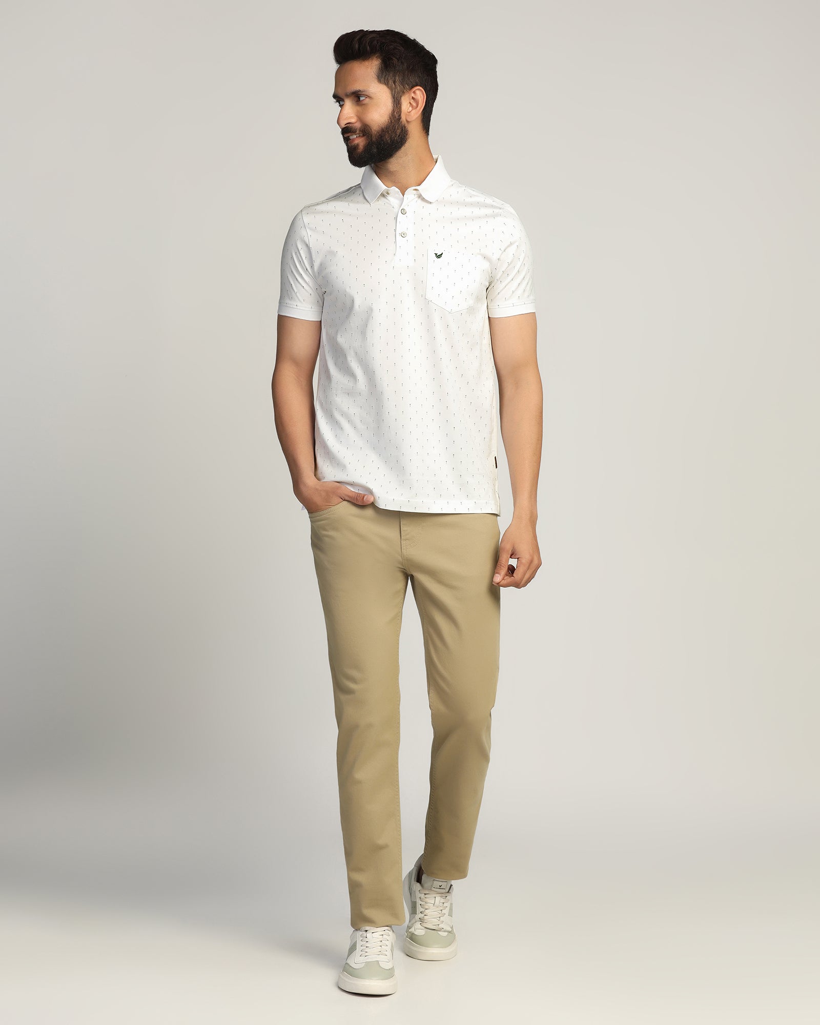 Polo White Printed T-Shirt - Hala