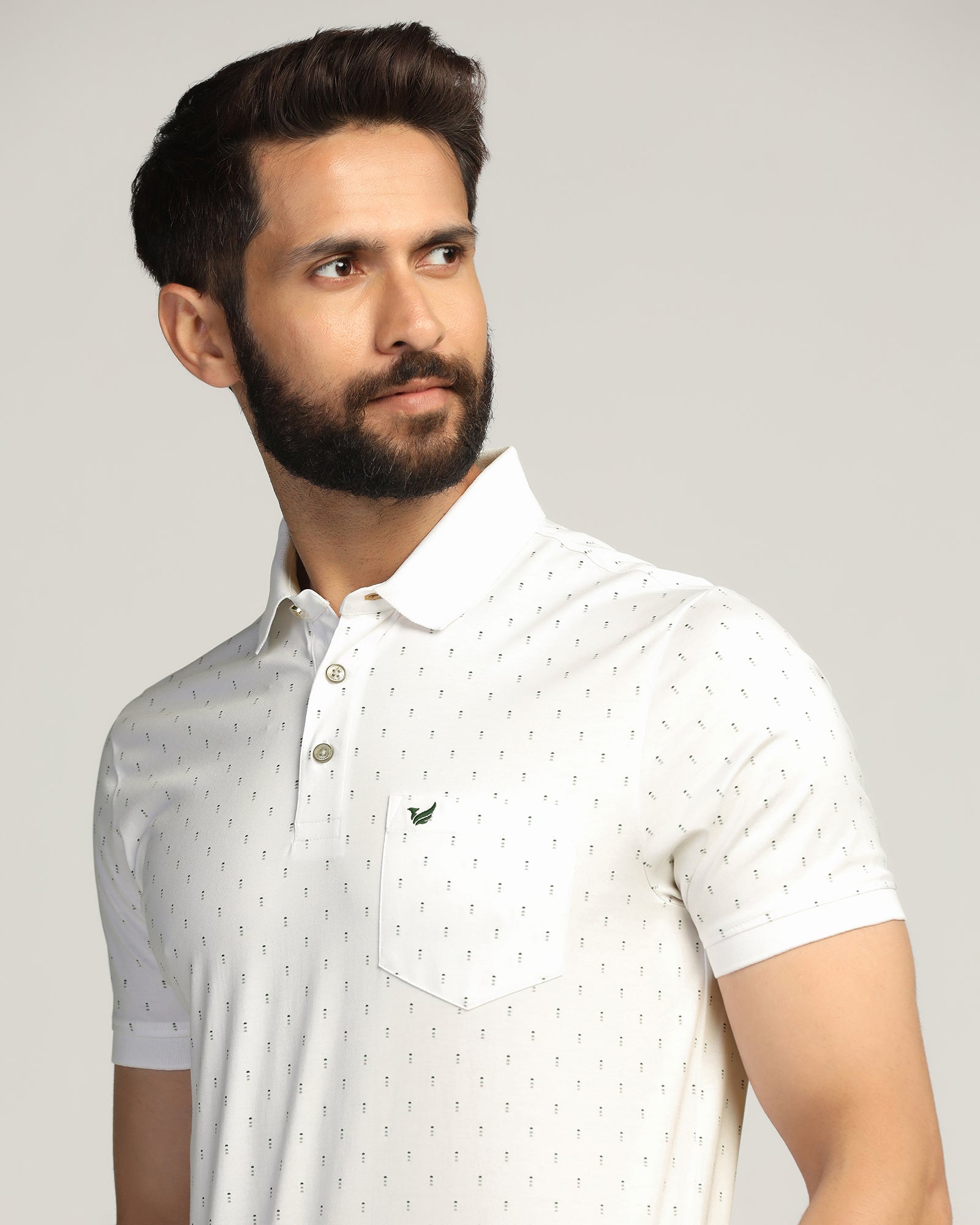 Polo White Printed T-Shirt - Hala