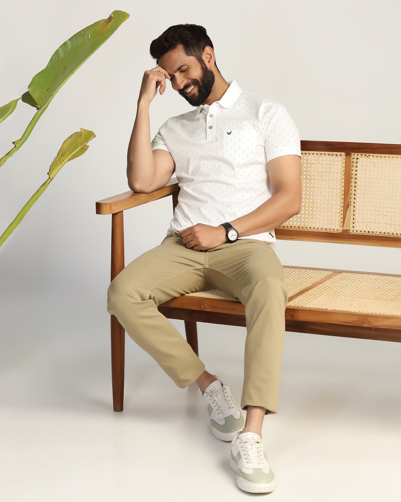 Polo White Printed T-Shirt - Hala