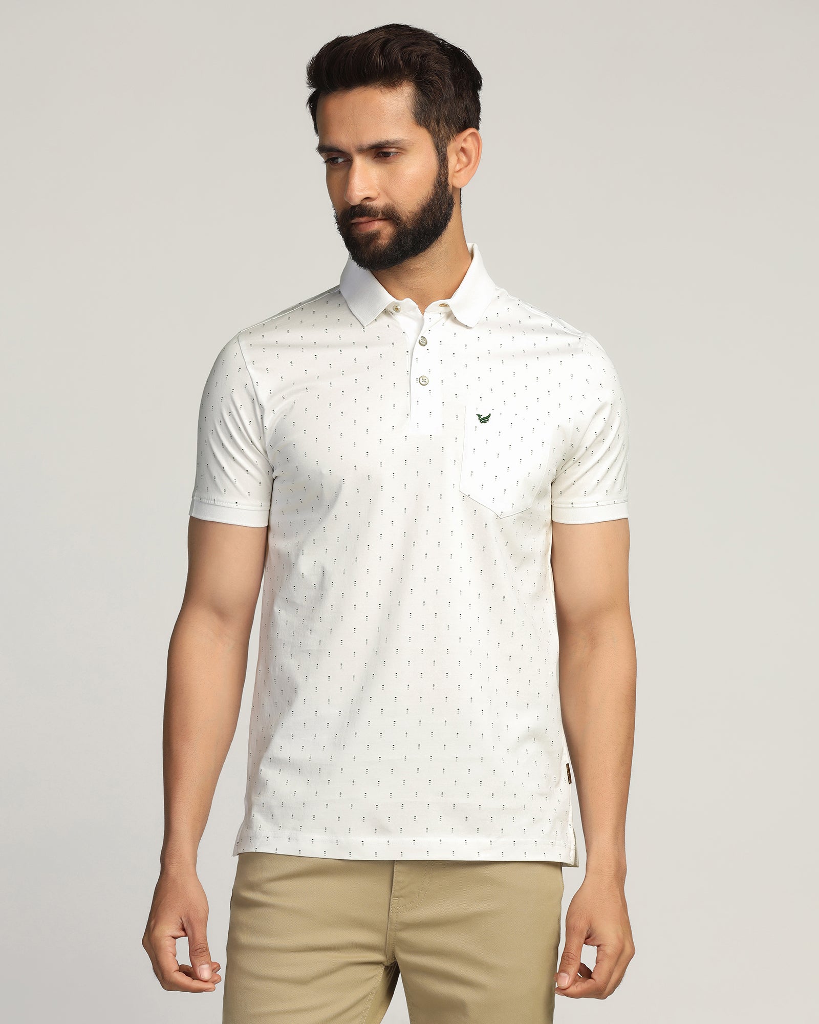 Polo White Printed T-Shirt - Hala