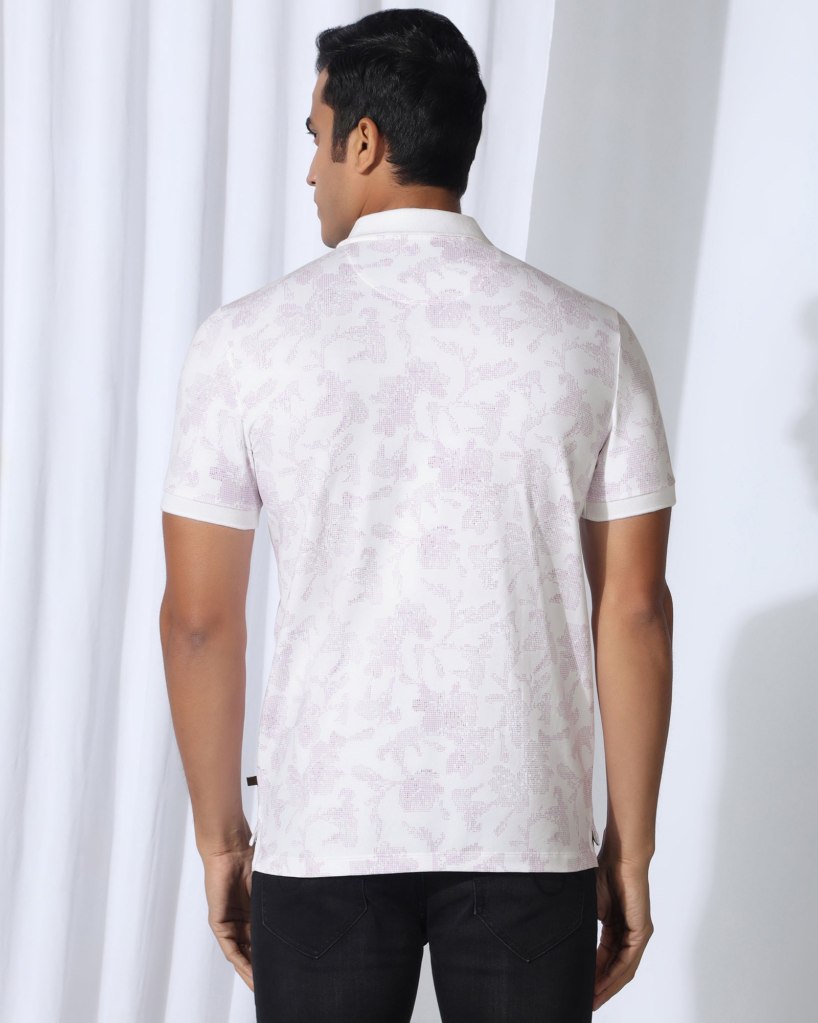 Polo White Printed T-Shirt - Infinity