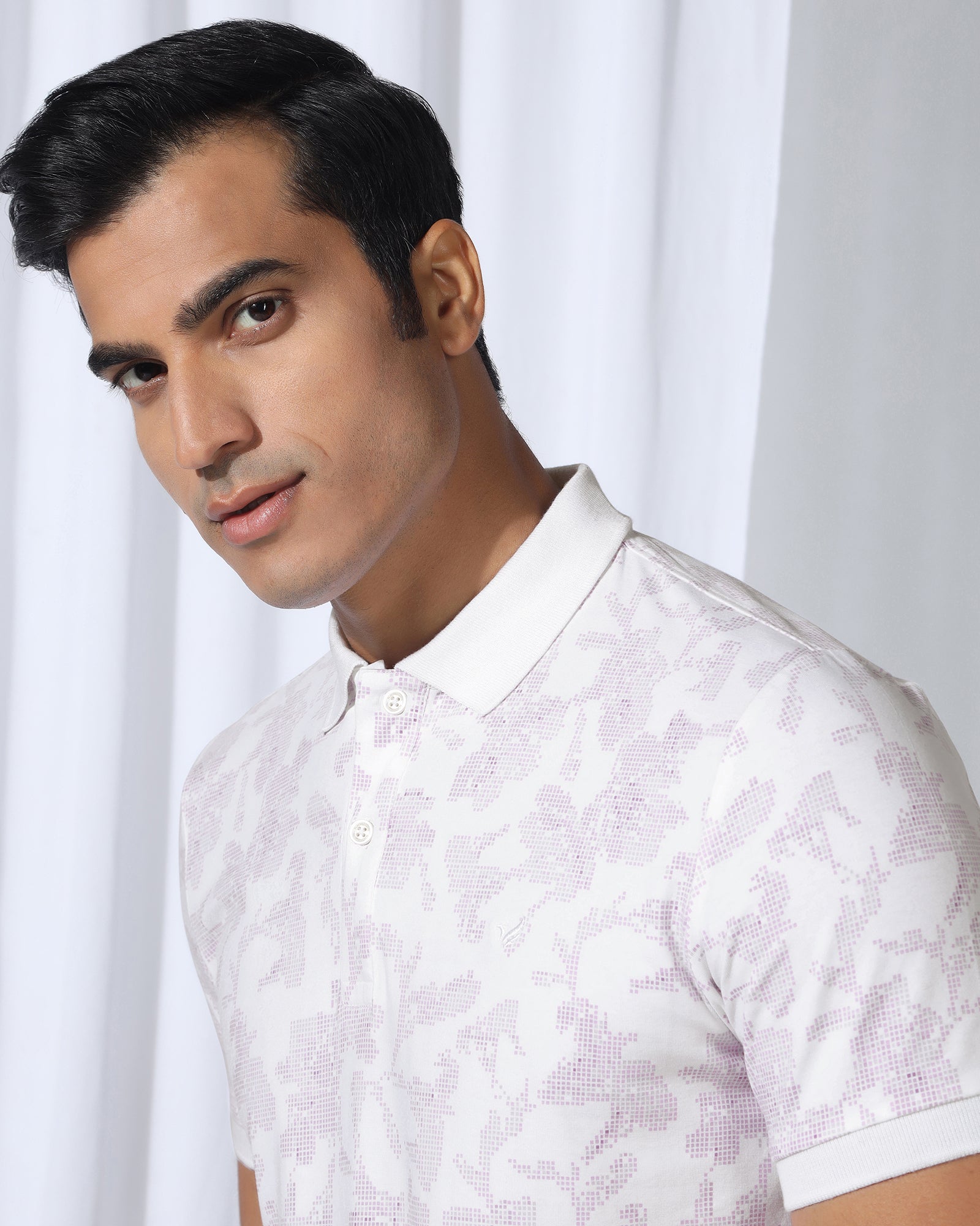 Polo White Printed T-Shirt - Infinity