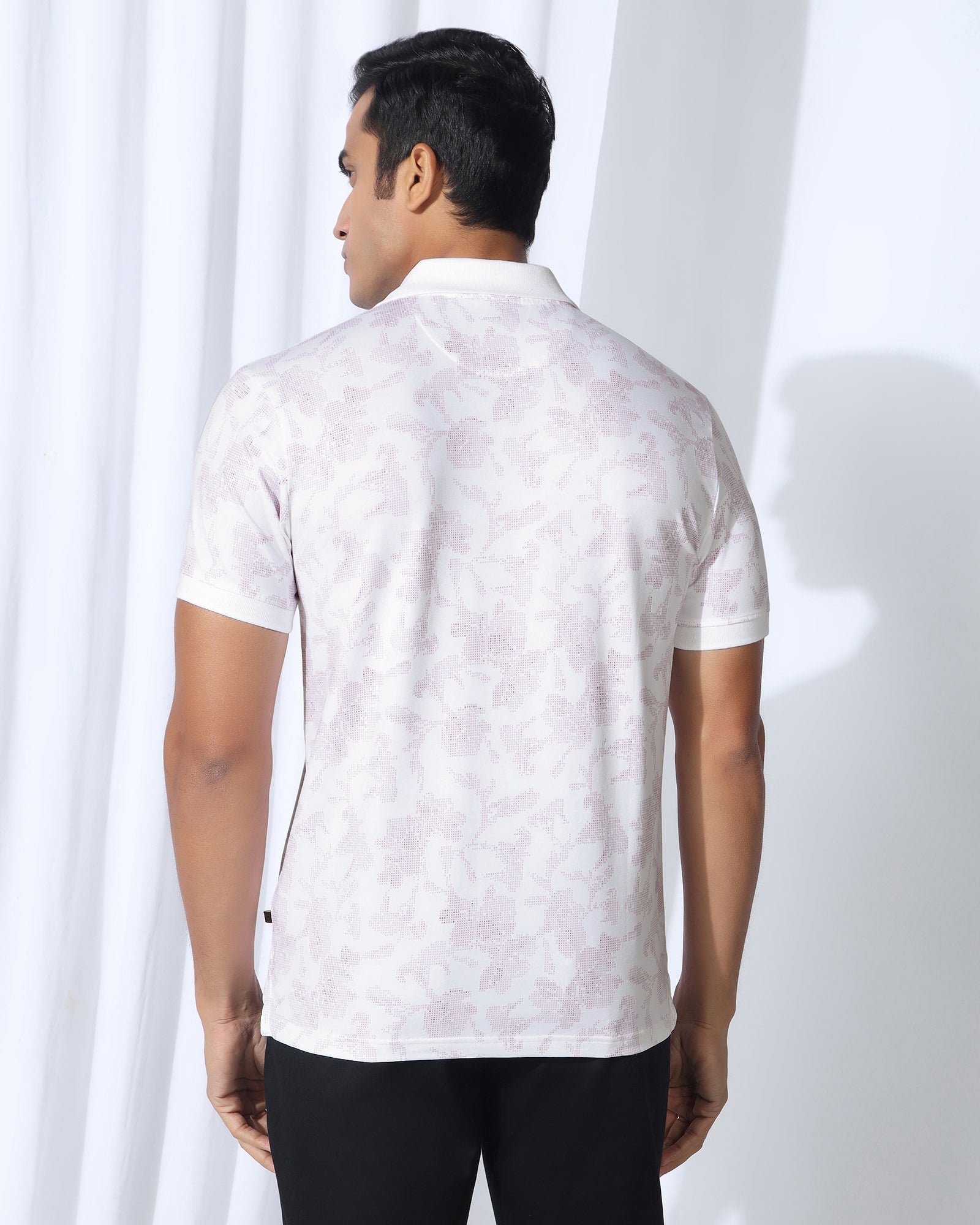 Polo White Printed T-Shirt - Infinity