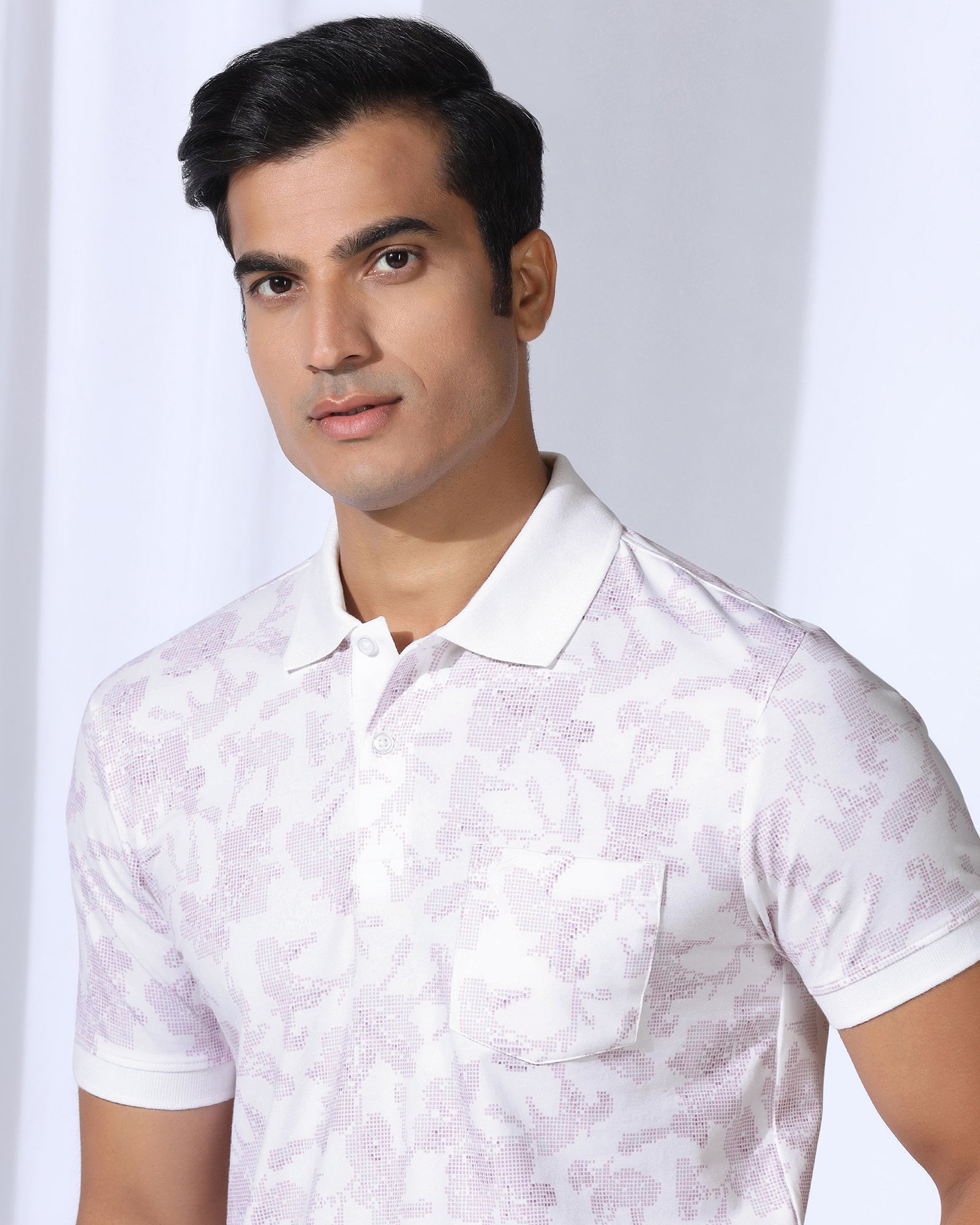 Polo White Printed T-Shirt - Infinity