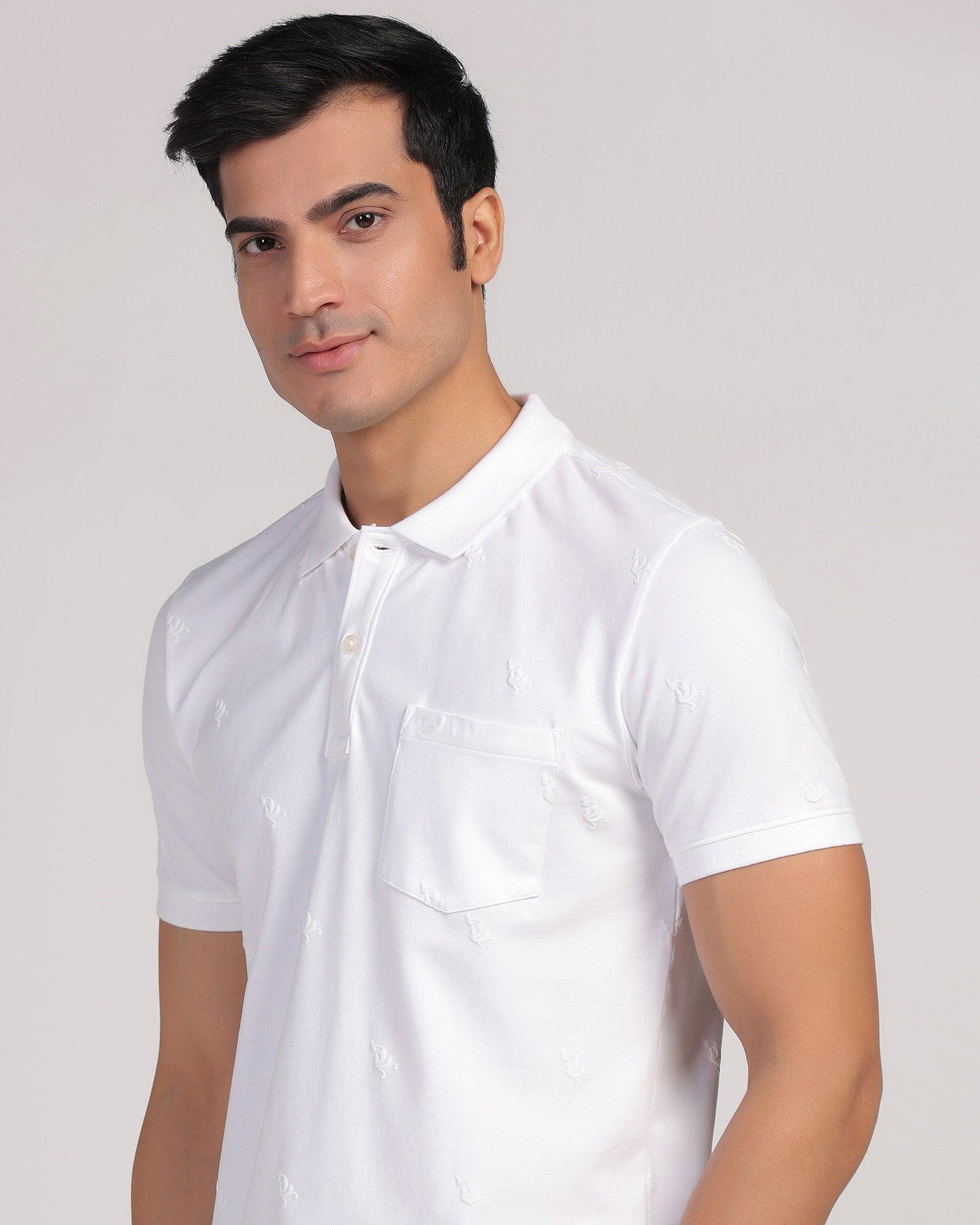 Polo White Printed T-Shirt - Bird - Blackberrys