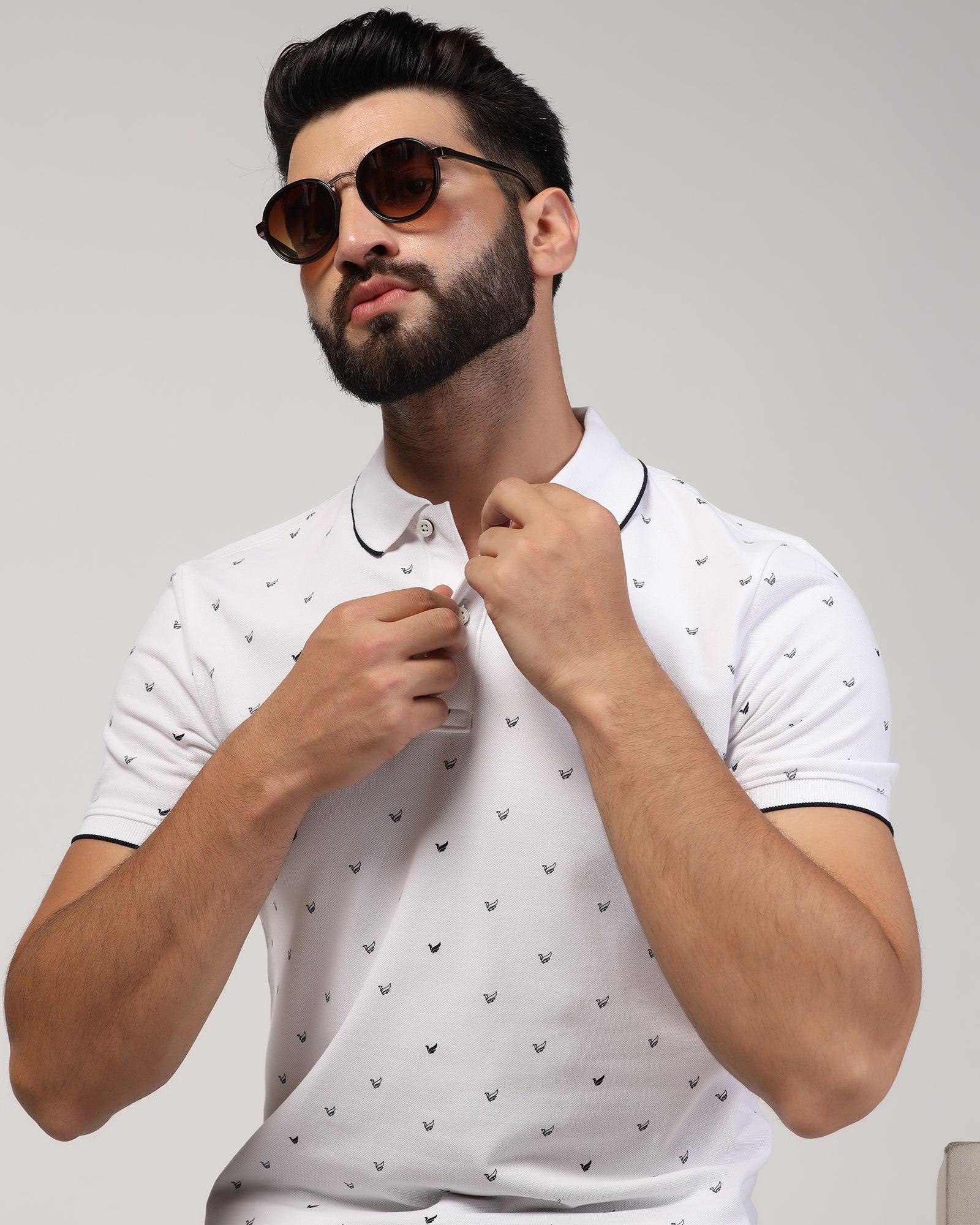 Polo White Printed T-Shirt - Tokyo - Blackberrys