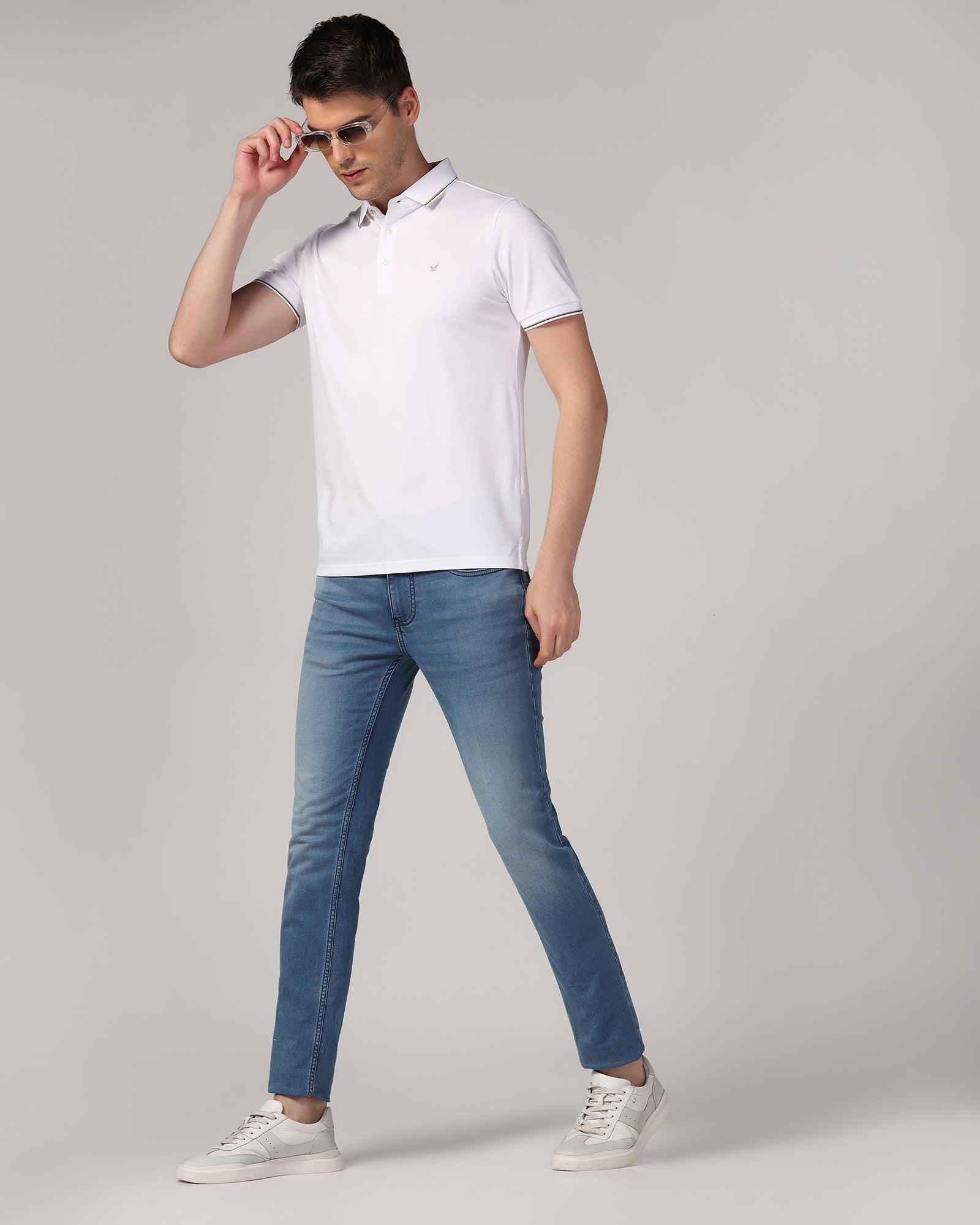Polo White Solid T-Shirt - Emerald - Blackberrys