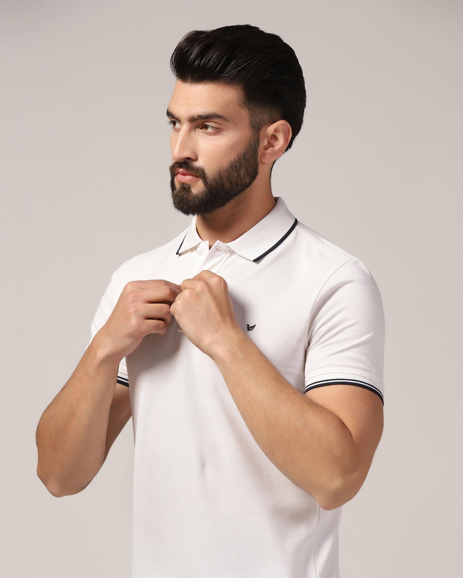 Polo White Solid T-Shirt - Posh - Blackberrys