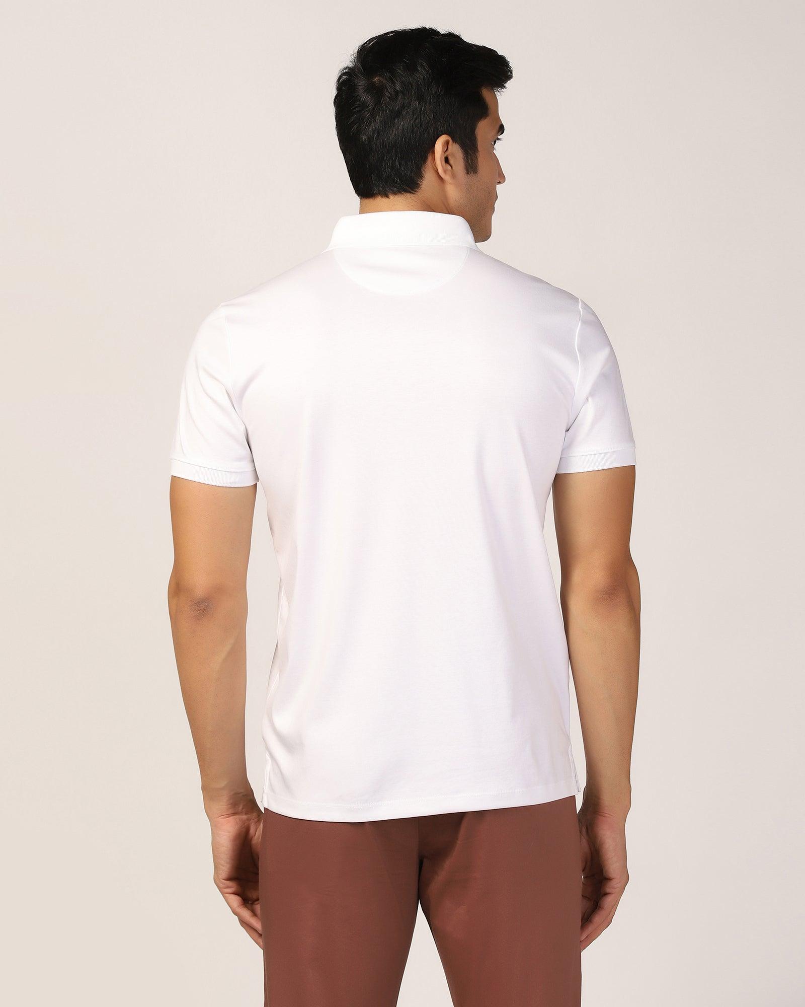 Polo White Solid T-Shirt - Toll - Blackberrys