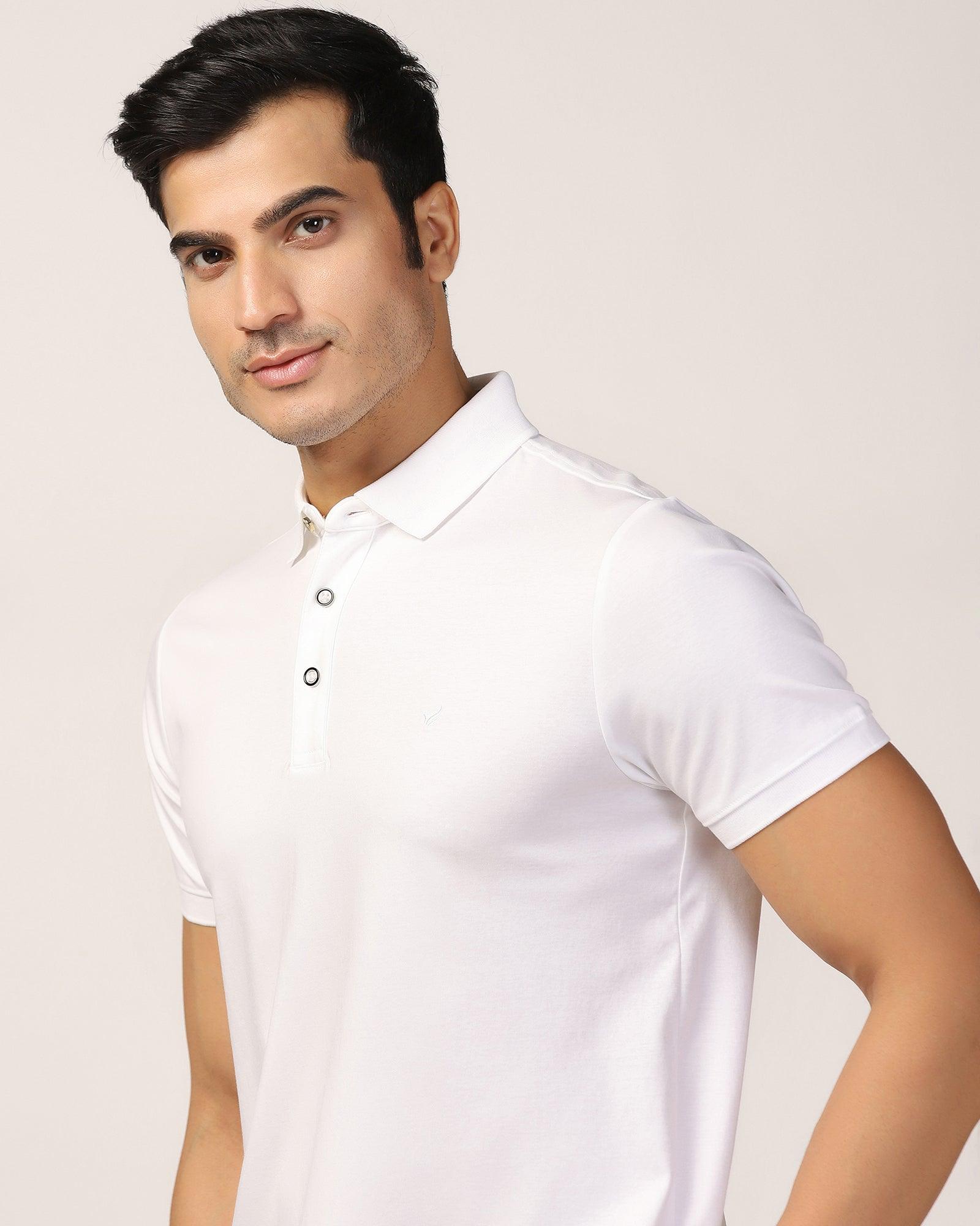 Polo White Solid T-Shirt - Toll - Blackberrys