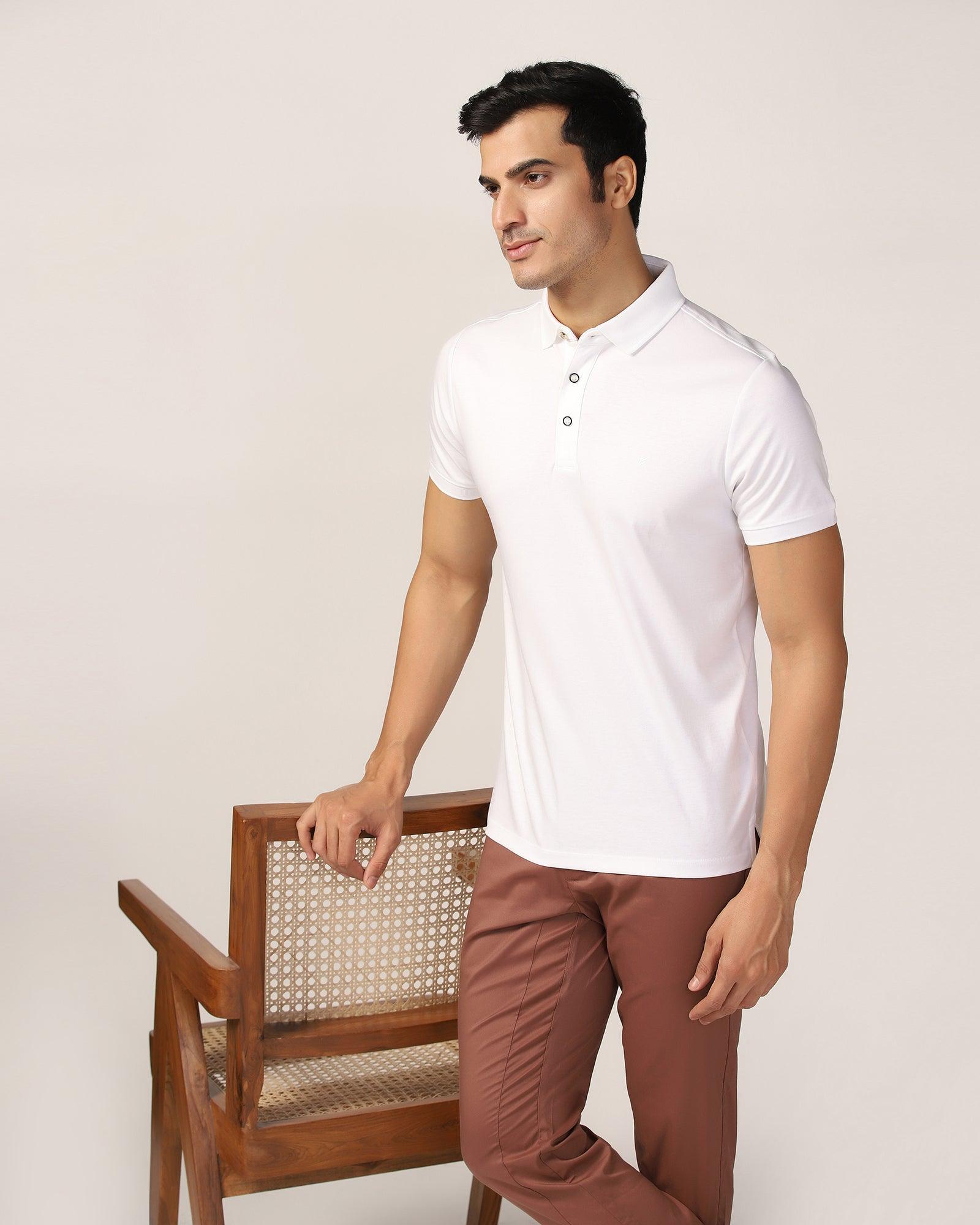 Polo White Solid T-Shirt - Toll - Blackberrys