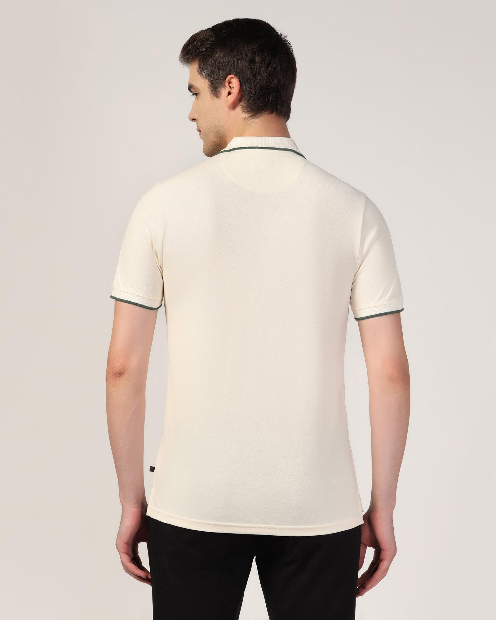 Polo White Solid T-Shirt - Vantag - Blackberrys