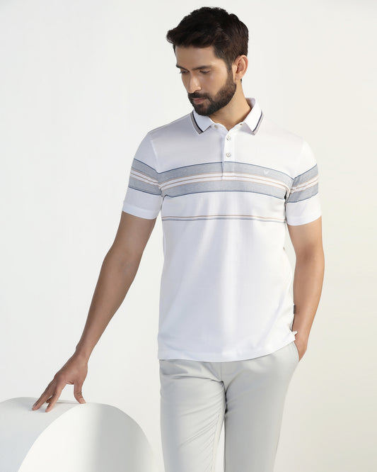Polo White Stripe T-Shirt - Cetus