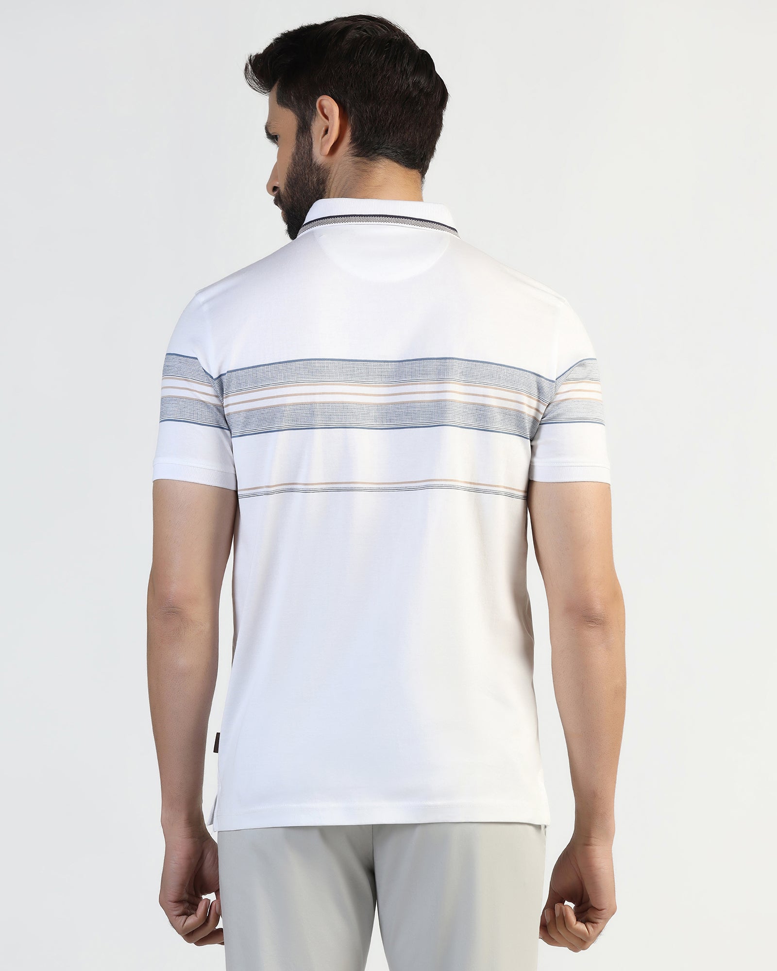 Polo White Stripe T-Shirt - Cetus
