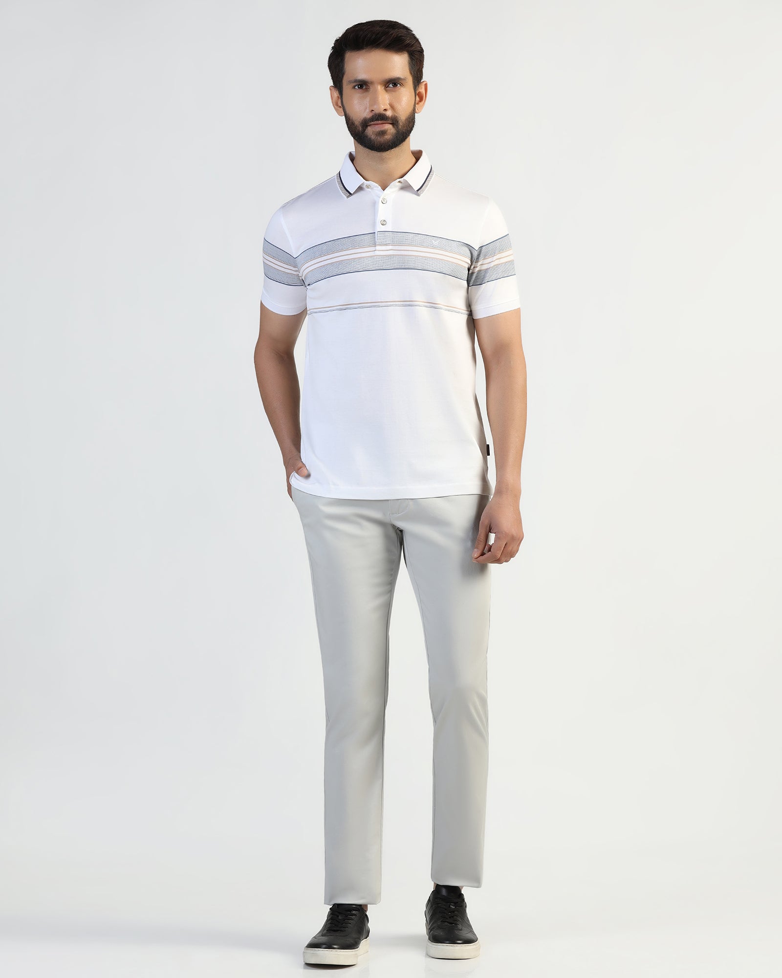 Polo White Stripe T-Shirt - Cetus