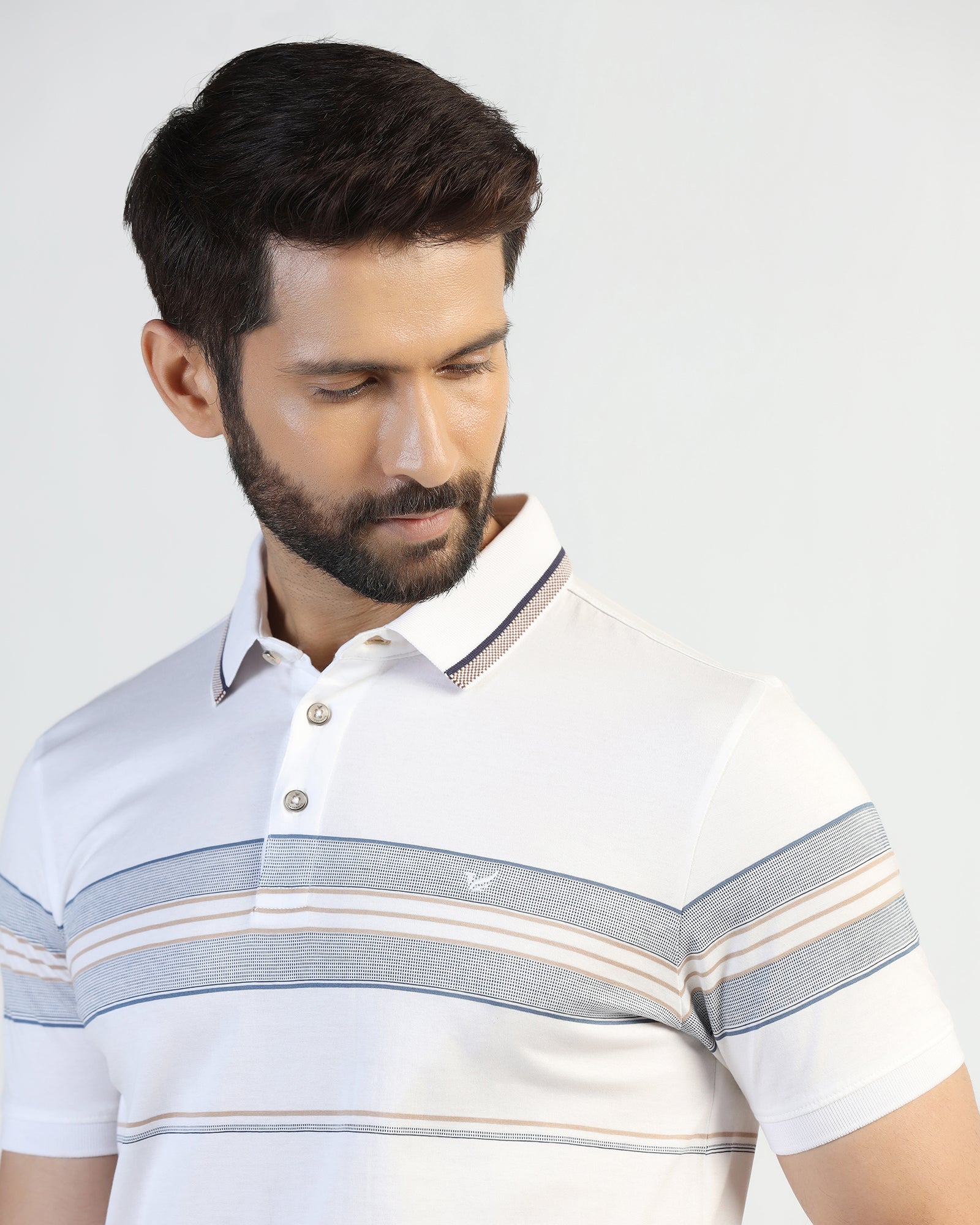 Polo White Stripe T-Shirt - Cetus