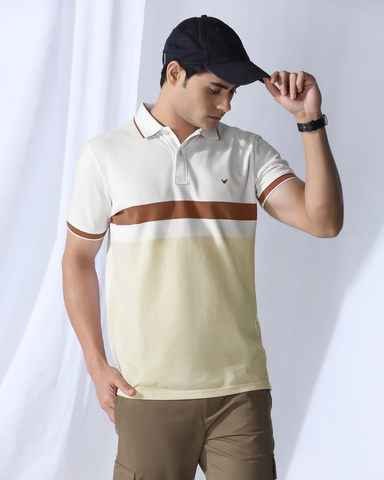 Polo White Stripe T-Shirt - Oriono