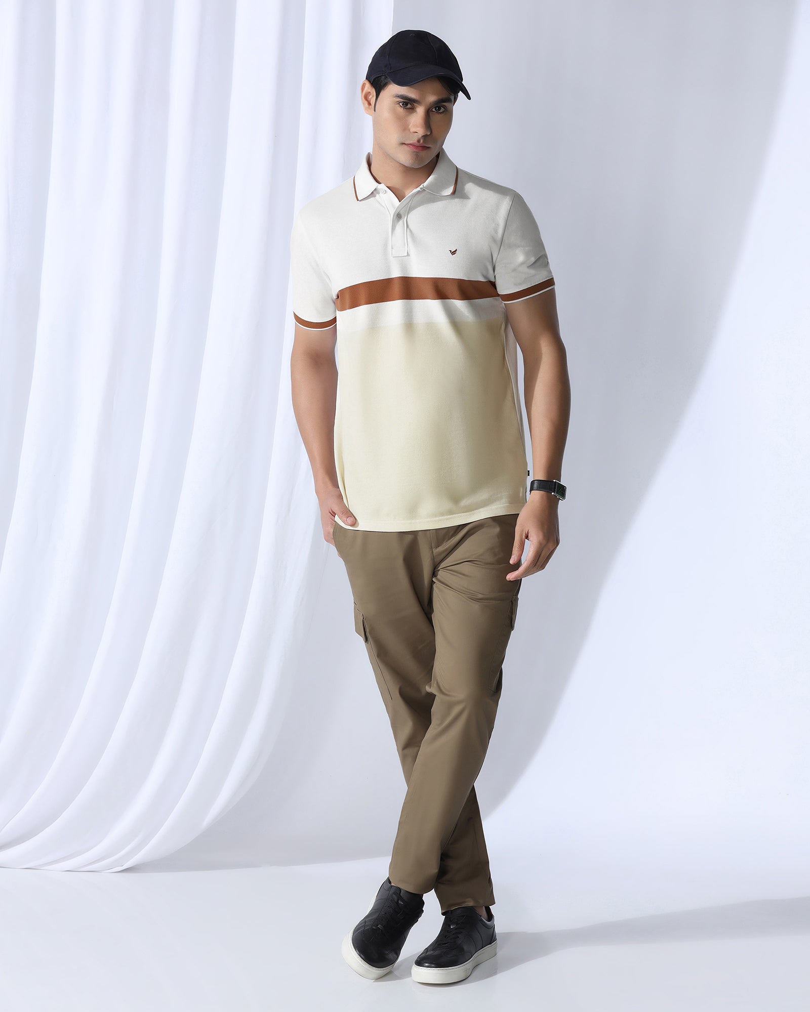 Polo White Stripe T-Shirt - Oriono