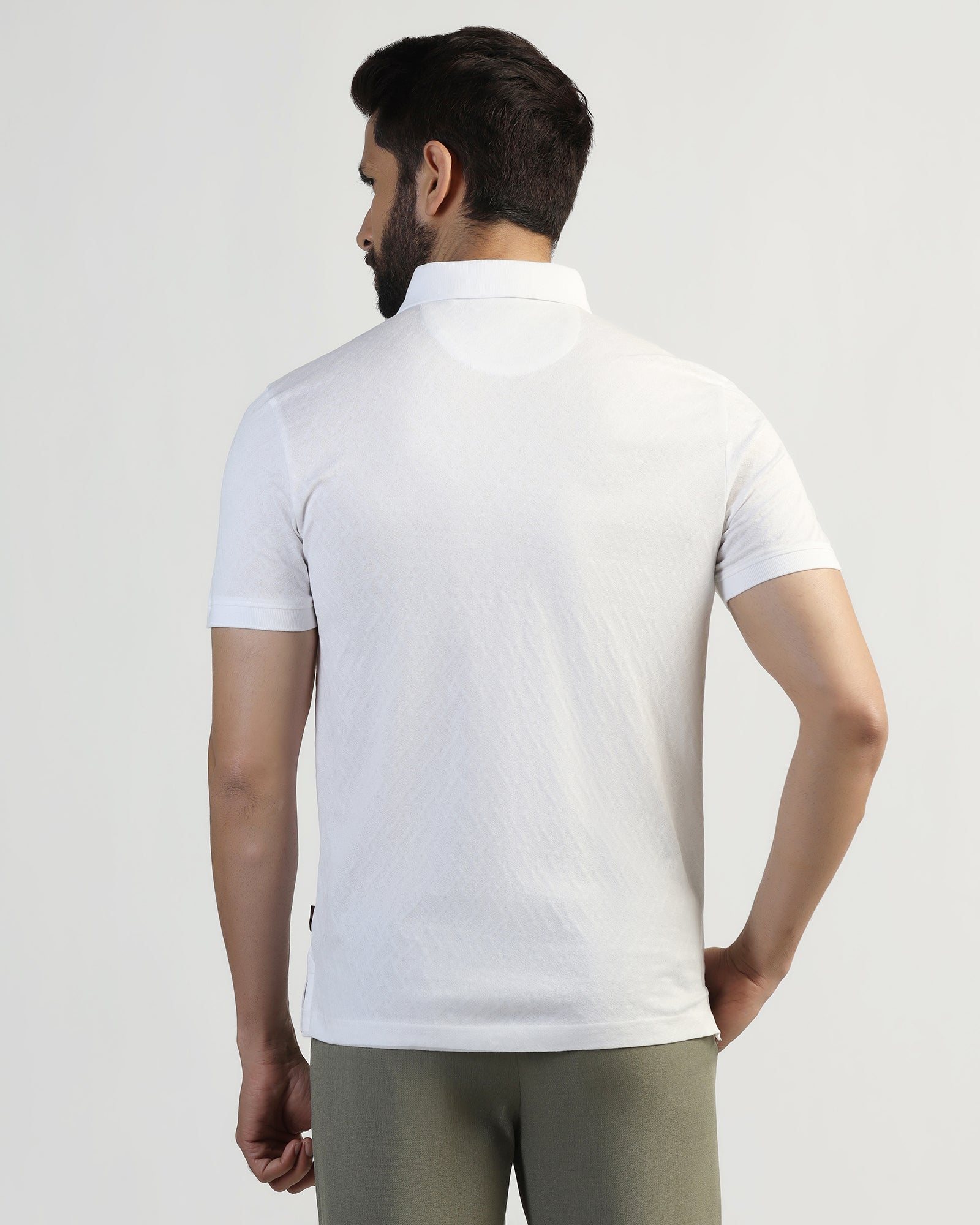 Polo White Textured T-Shirt - Blade