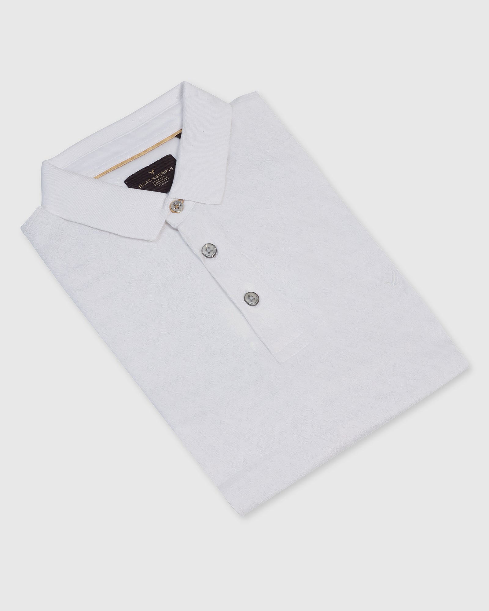 Polo White Textured T-Shirt - Blade