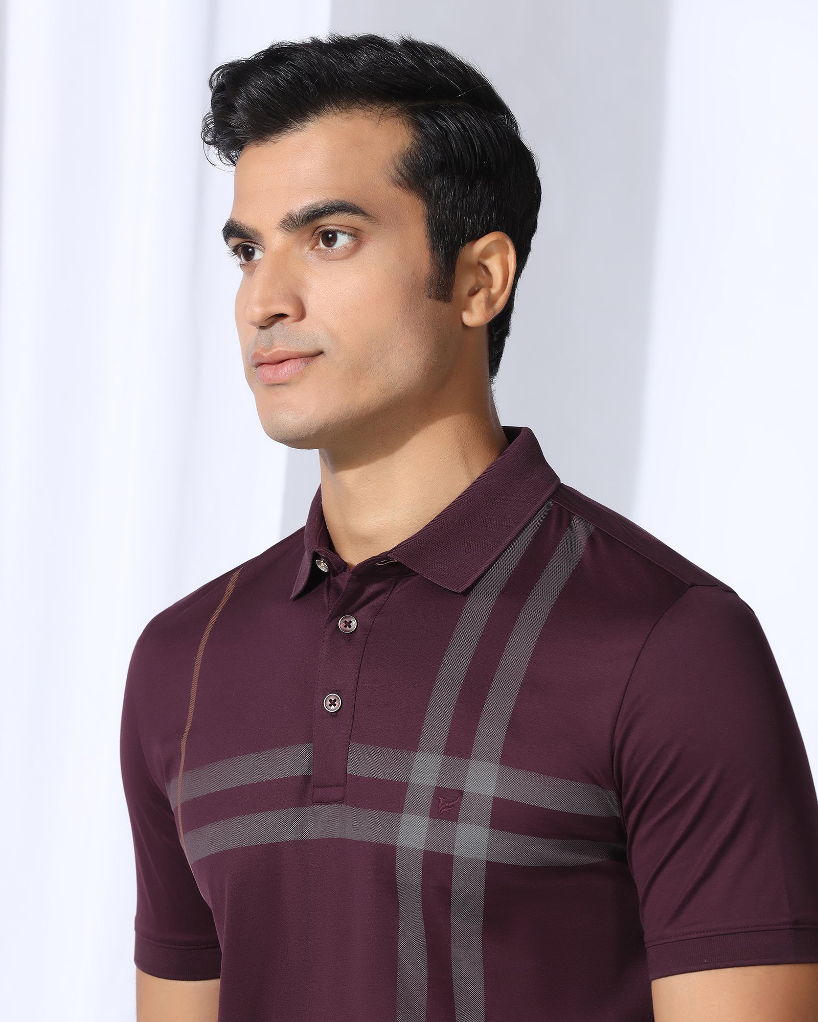Polo Wine Printed T-Shirt - Saddy