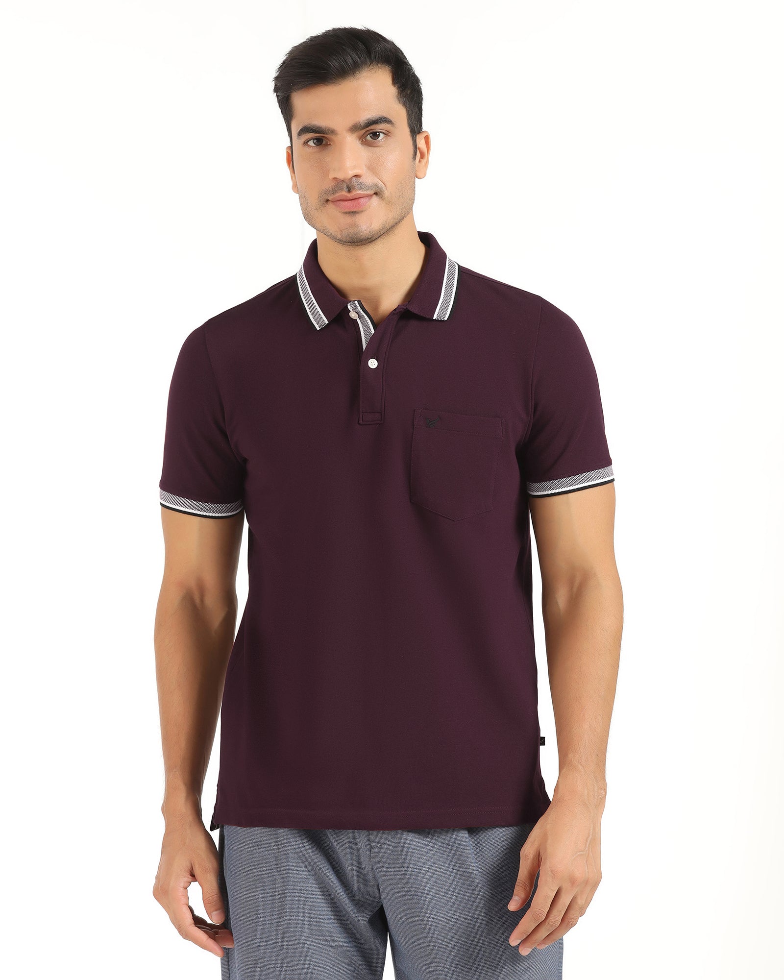 Polo Wine Solid T-Shirt - Taurus
