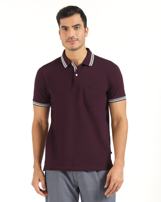 Polo Wine Solid T-Shirt - Taurus